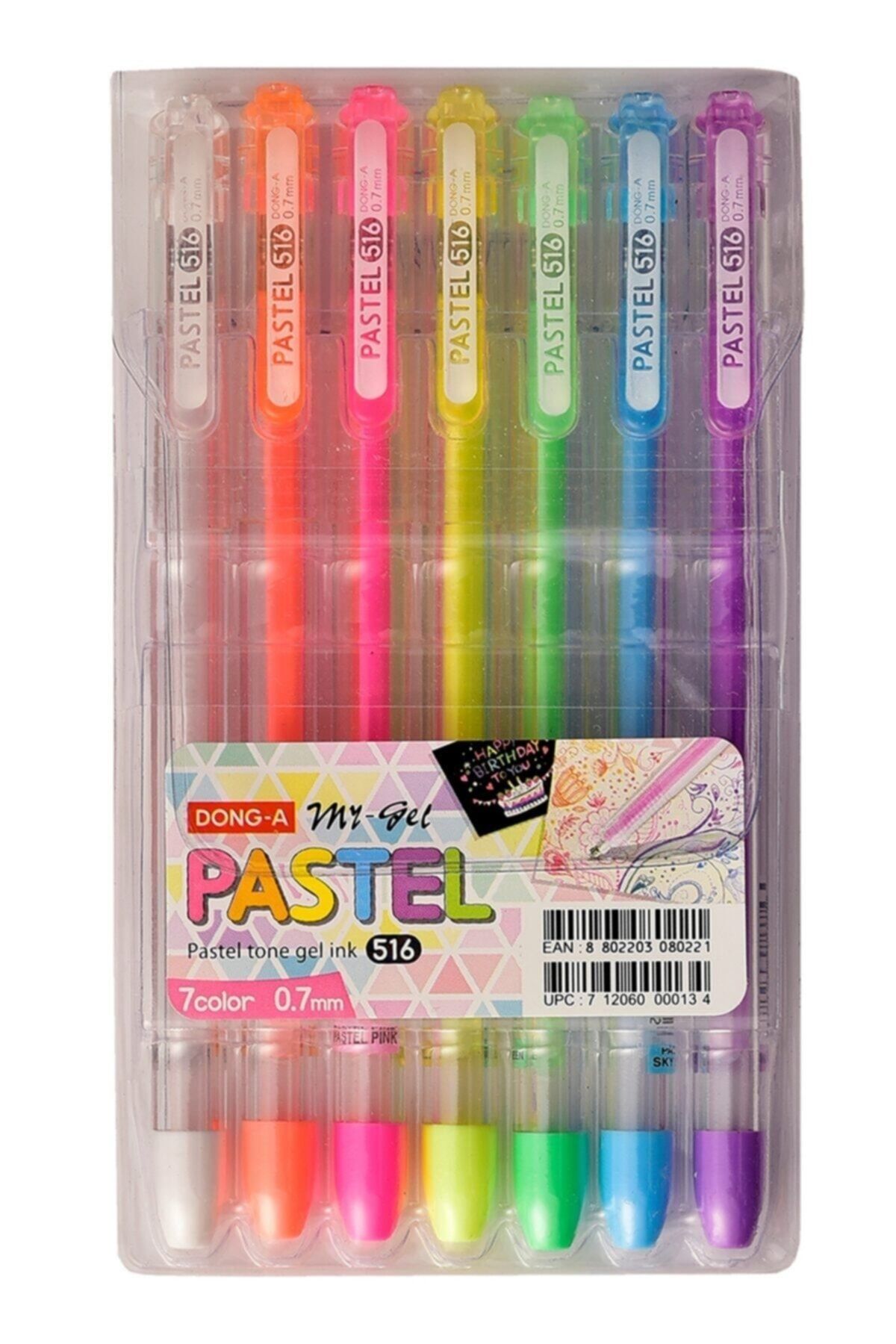 Dong A My-gel 0.7 Mm Kalem Pastel Renkler 7’li Set Jel Kalem