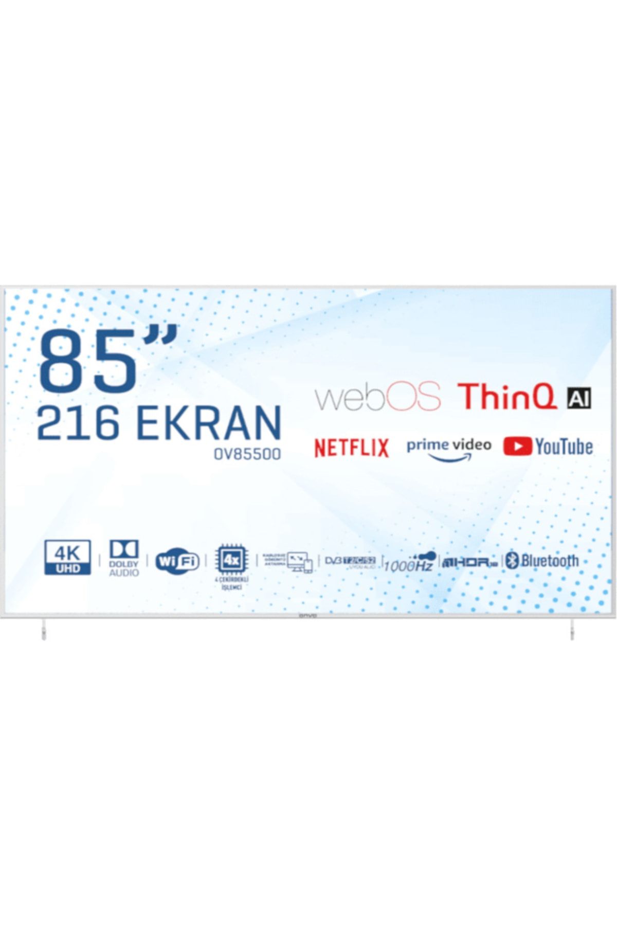 ONVO OV85500 85" 216 Ekran Uydu Alıcılı 4K Ultra HD Smart LED TV