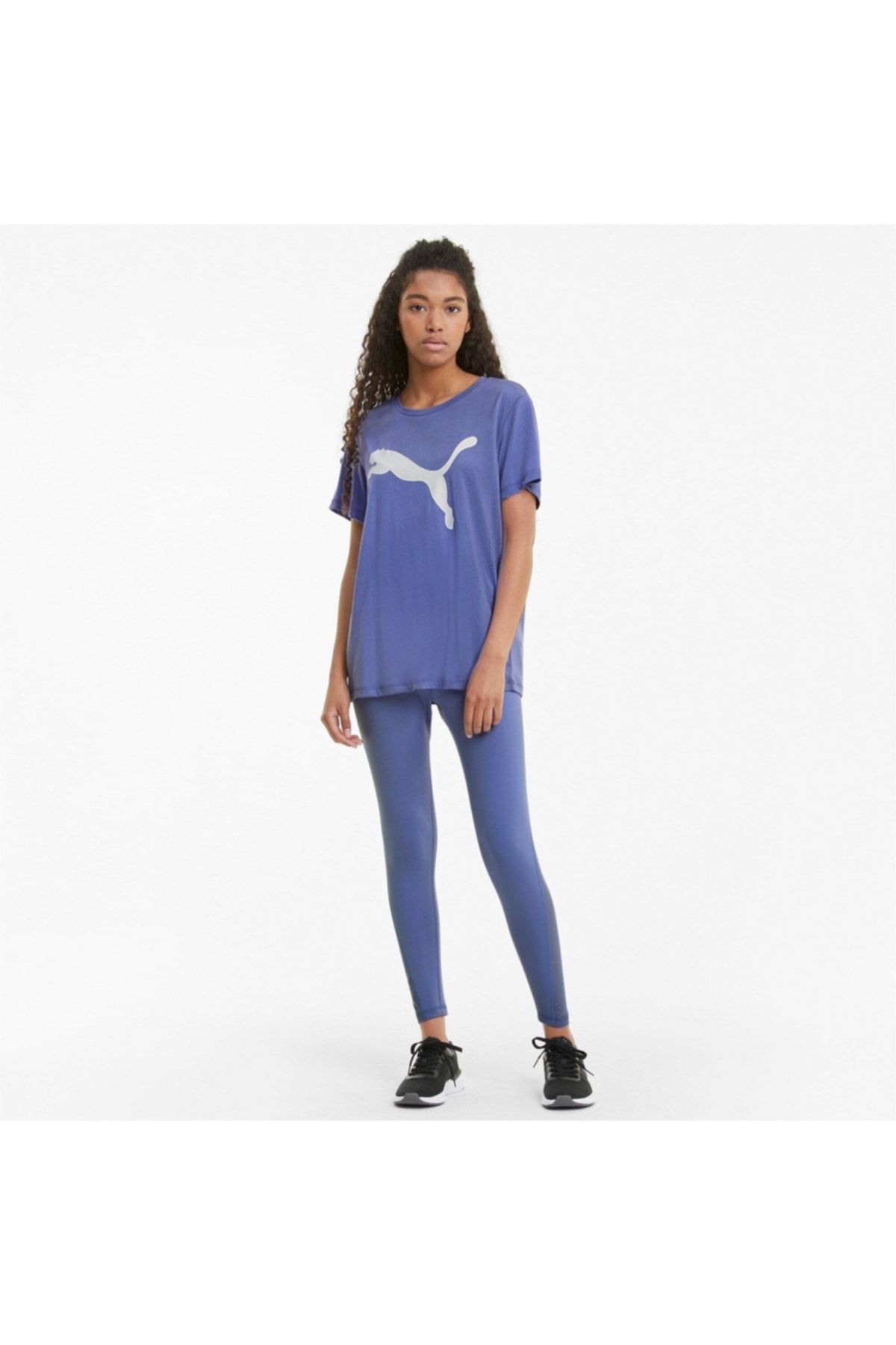 Puma EVOSTRIPE TEE Lila Kadın T-Shirt 101085570