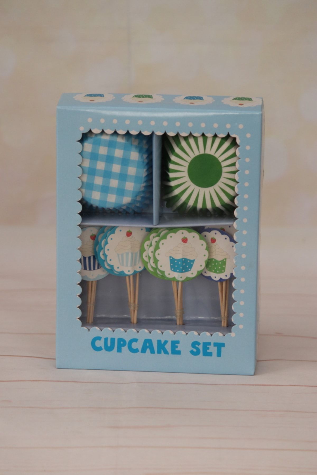 demontecraft Mavi Cupcake Seti, Cupcake - Muffin Kapsülü, Kağıt Kek Kalıbı, Parti Paketi, 24'lü
