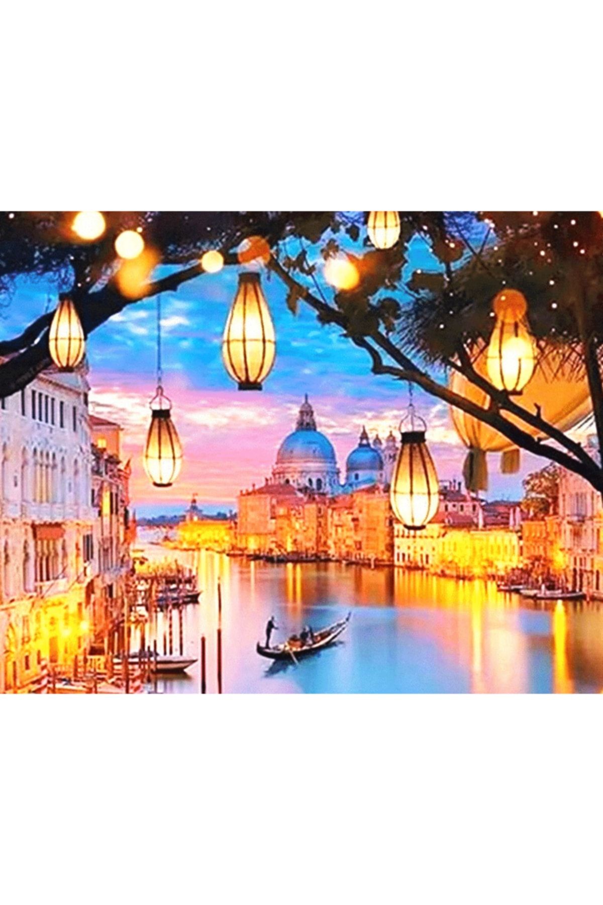 Genel Markalar Venedik Akşamı Sticker Çerçevesiz 40x50 Sayılarla Boyama Hobi Seti