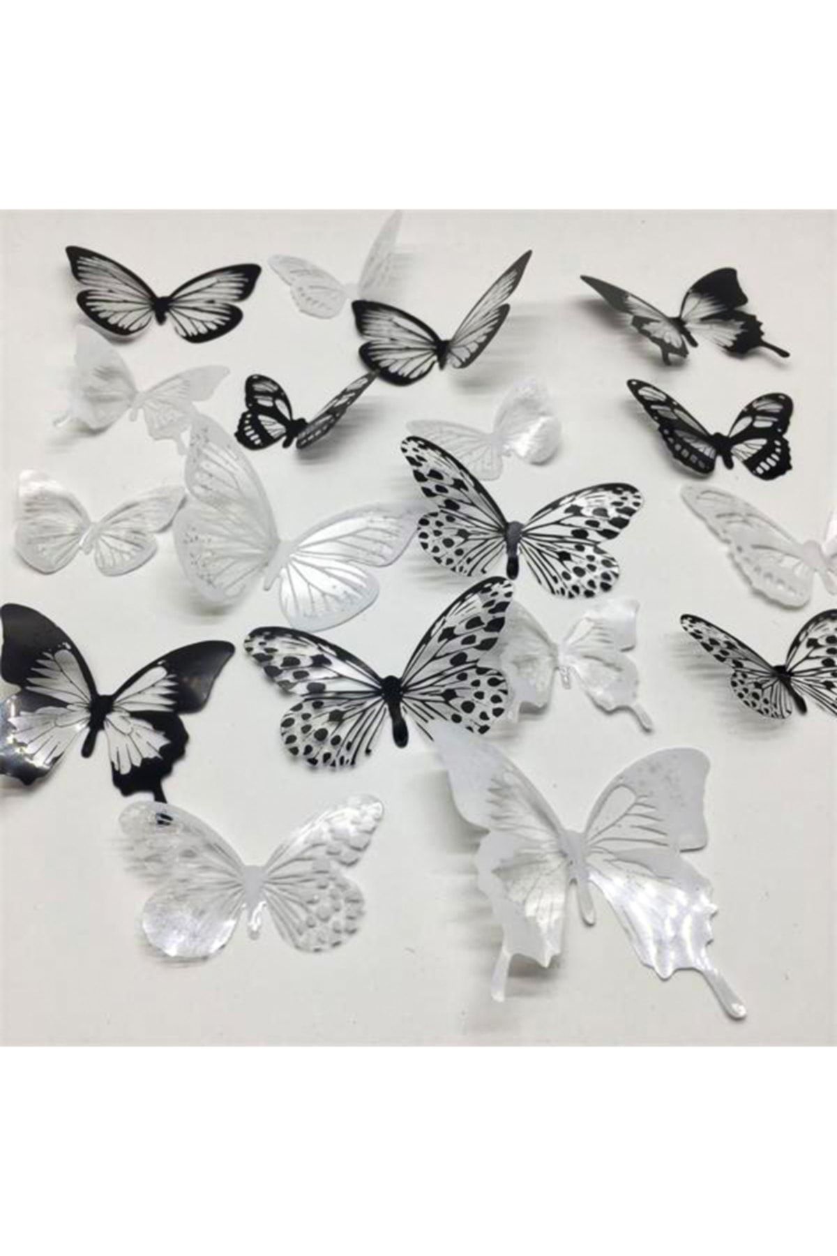 ELSE NIPPON 18 Adet 3d Duvar Sticker Çift Kanatlı Kelebek Pvc Wall Stıcker Butterfly