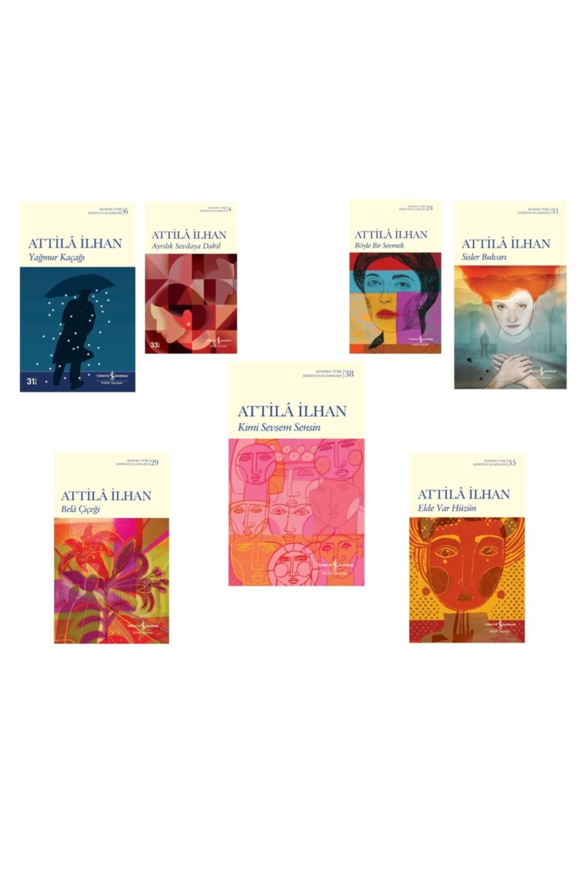 Türkiye İş Bankası Kültür Yayınları Attila Ilhan Şiirleri 7 Kitaplık Set