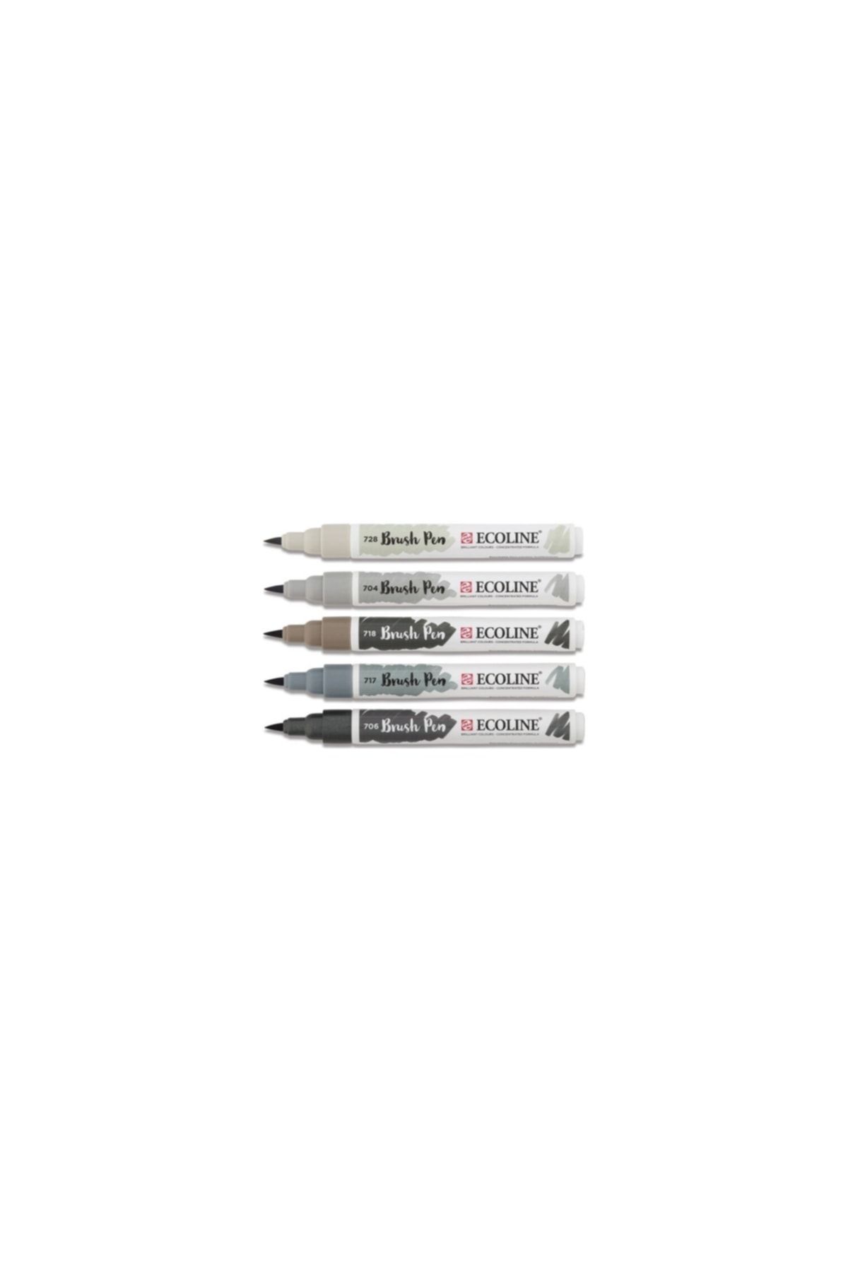 Talens Ecoline Suluboya Brush Pen 5li Set Grey