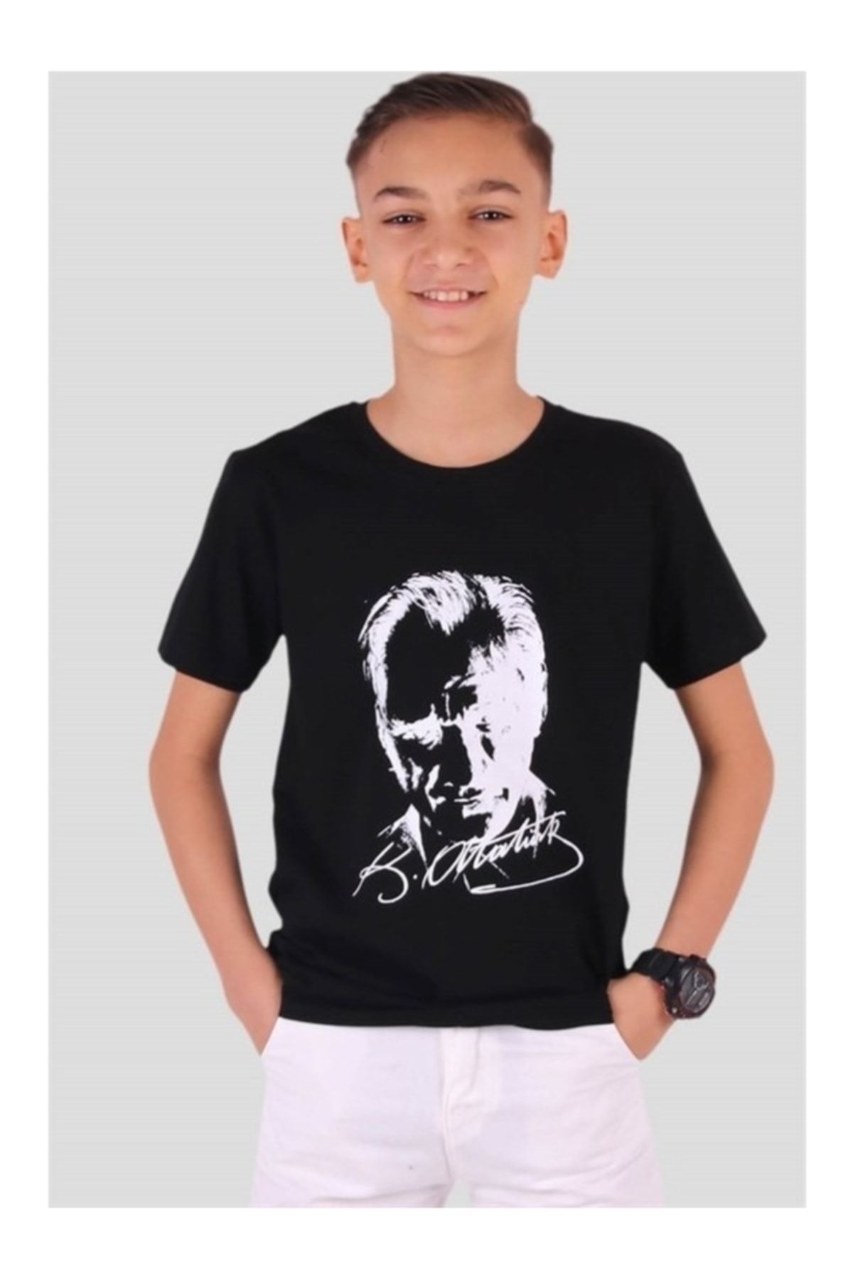 Dragora Atatürk Baskılı Kısa Kollu 23 Nisan 19 Mayıs 30 Ağustos 10 Kasım Süper Kalite Çocuk T-shirt