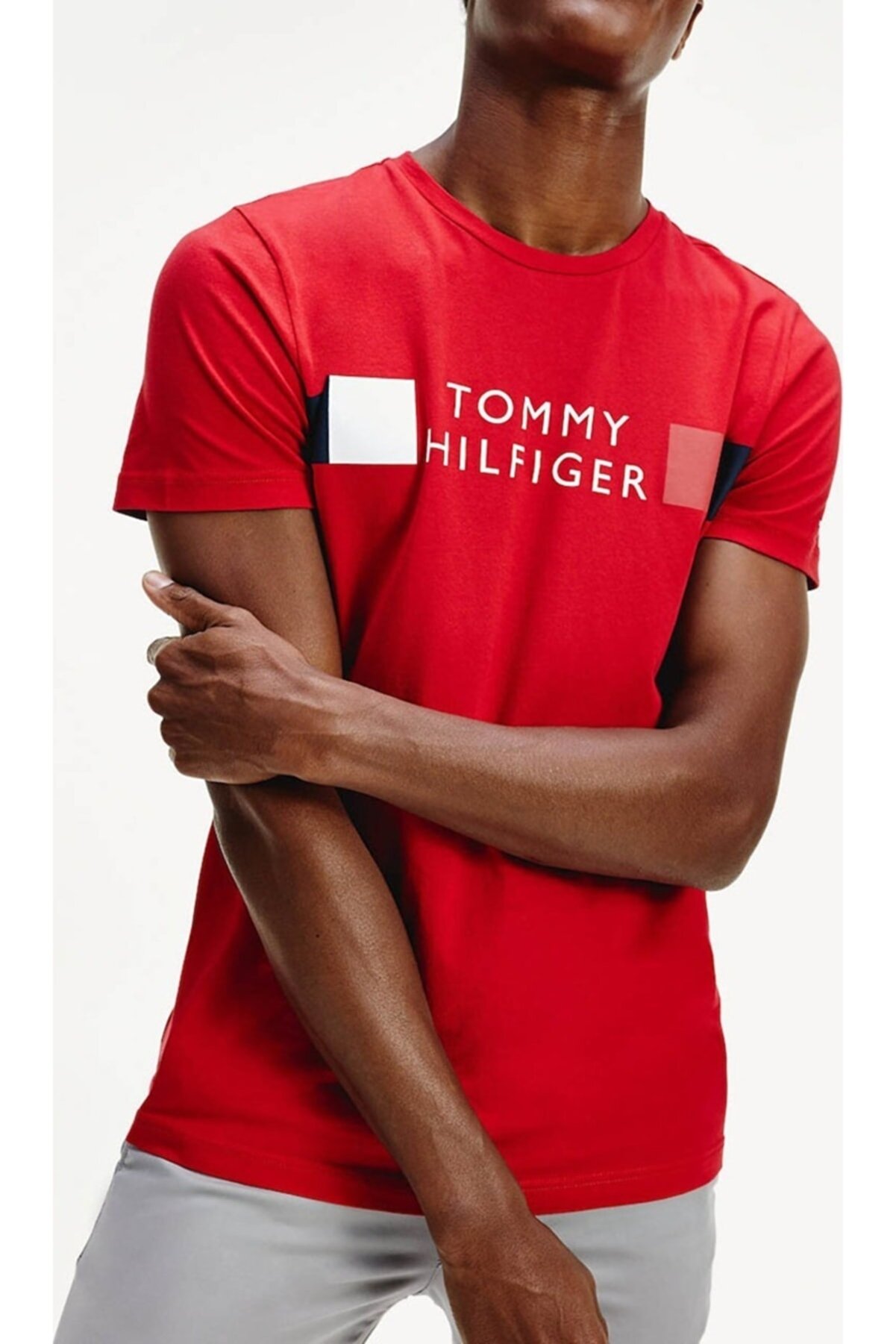 Tommy Hilfiger Stripe Logo Men Tshirt