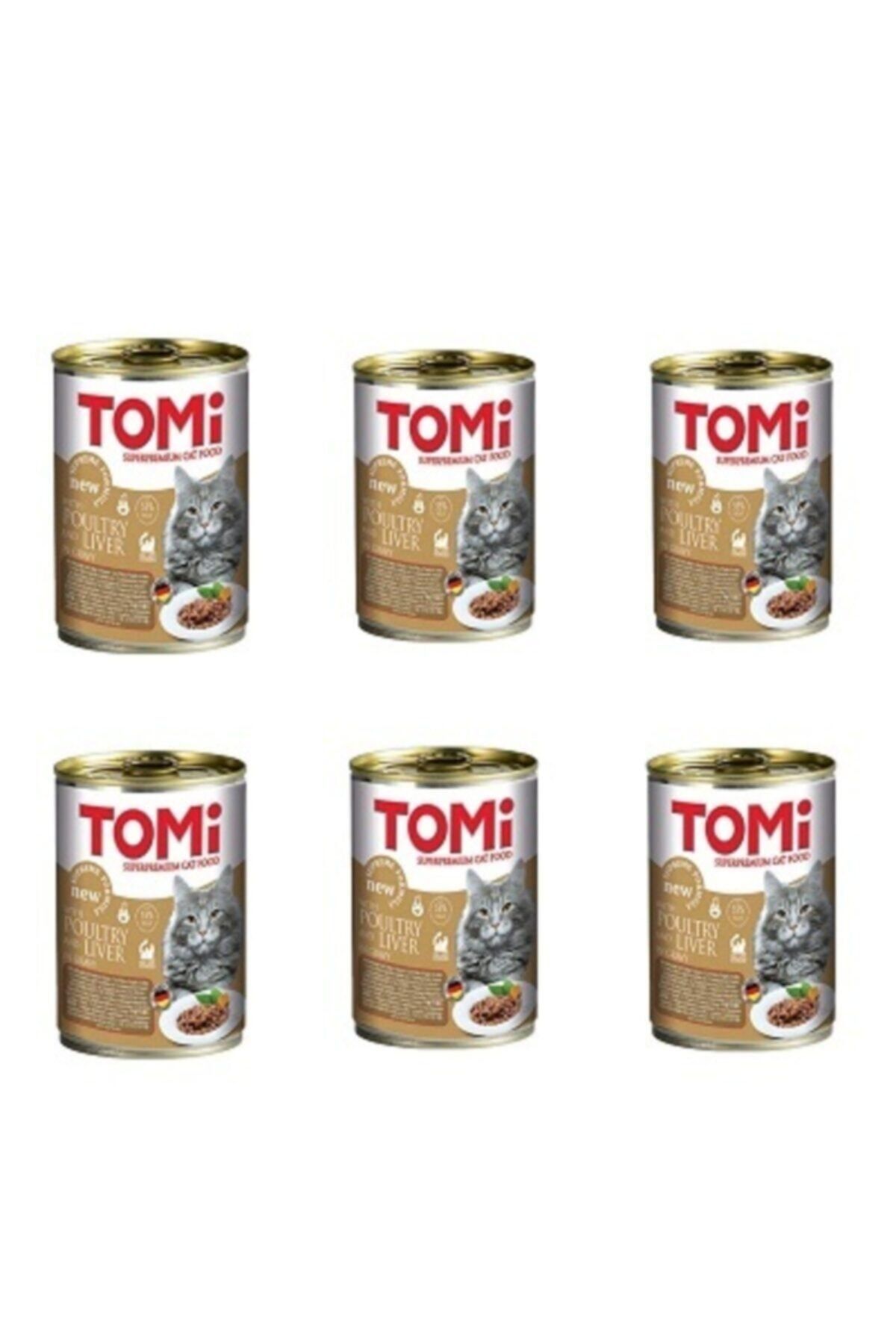 Tomi Ciğerli Ve Kaz Etli Kedi Konservesi400 Gr X 6 Adet