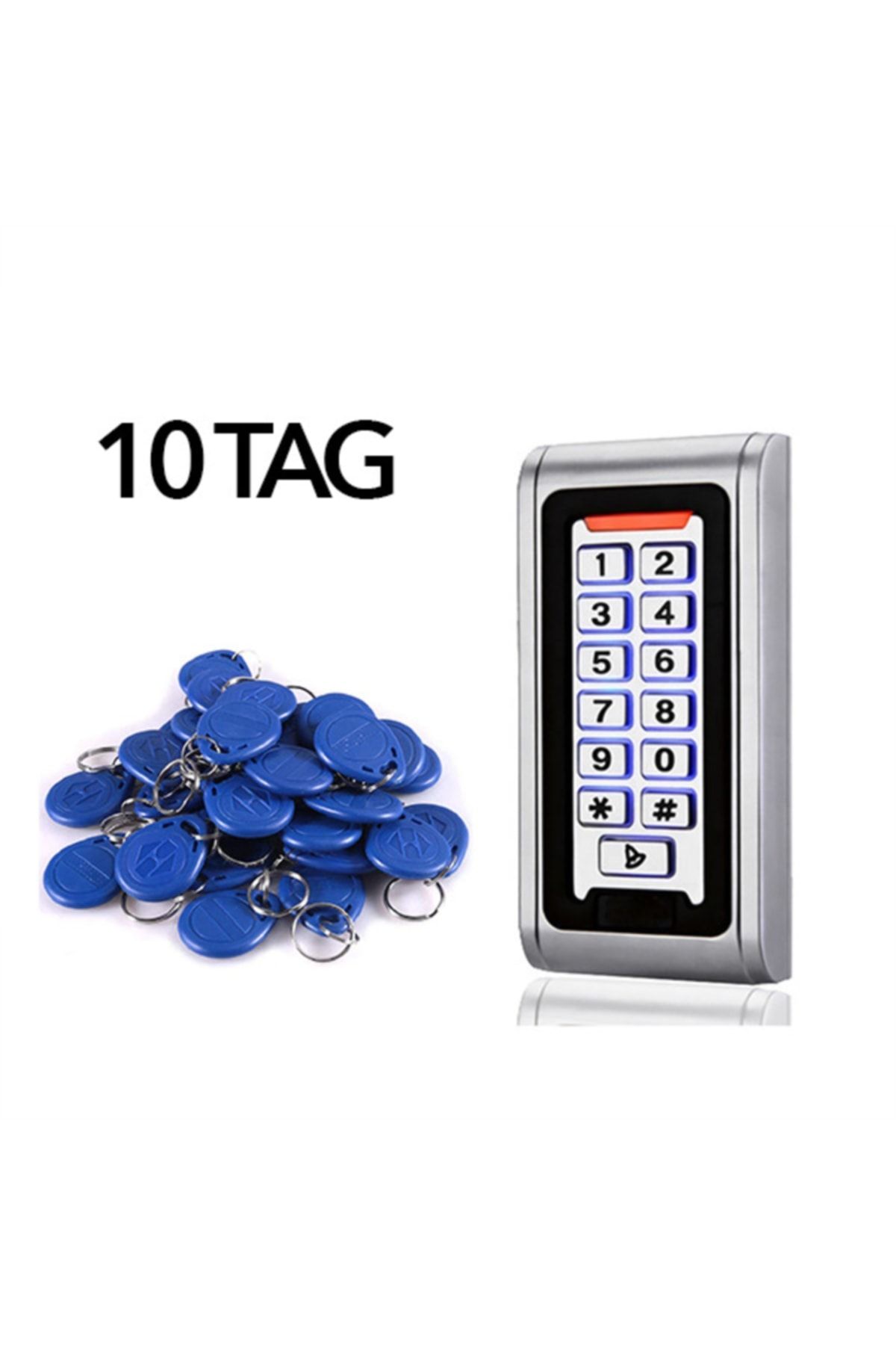 SONEX Rfıd Kartlı Ve Şifreli Geçiş Sistemi-metal Şifreli Elektronik Kapı Kilidi -10 Adet Tag Göstergeç