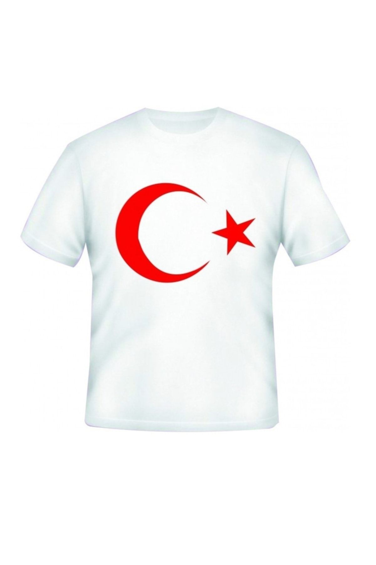 ADA BEBEK ÇOCUK Beyaz Türk Bayraklı Ay Yıldız Desenli Kız Erkek Tişört