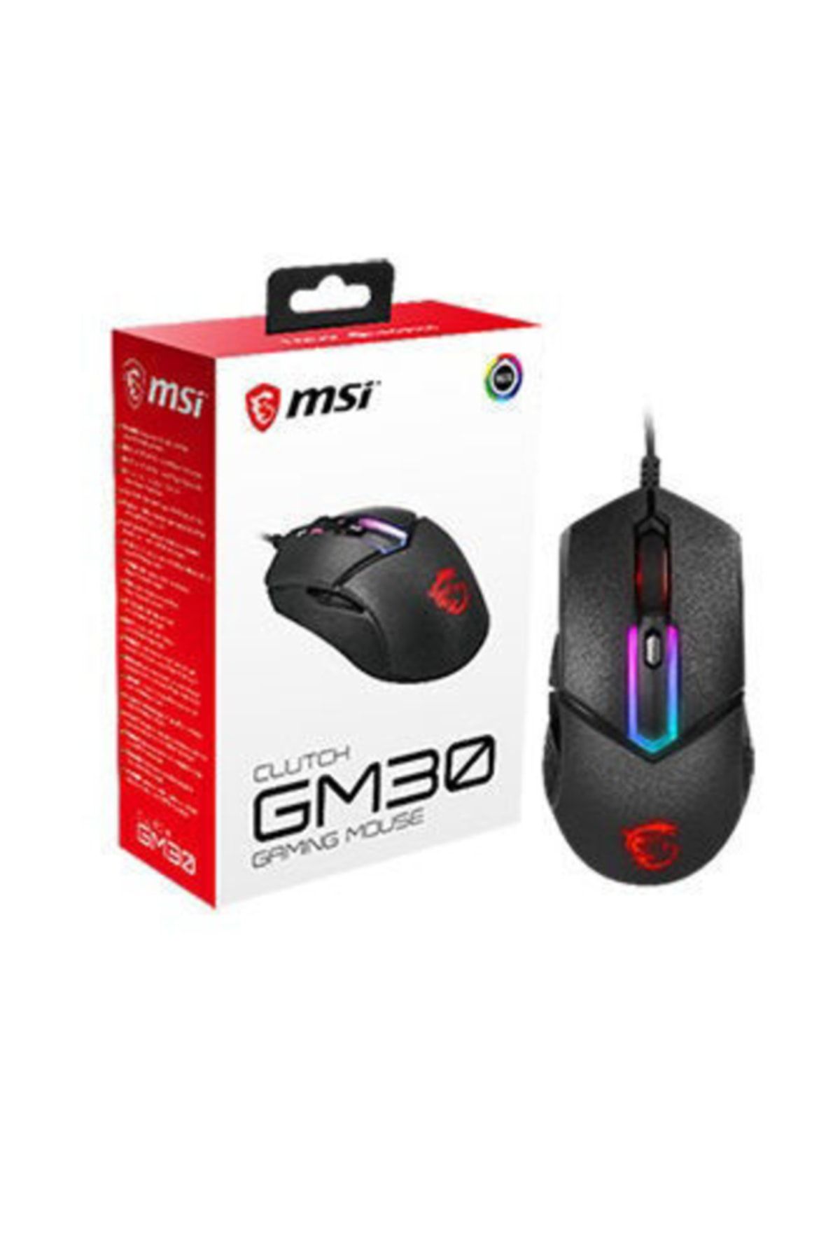 MSI Gg Clutch Gm30 Gamıng Mouse 6.200 Dpı Optik Sensör Rgb Led Oyuncu Faresi