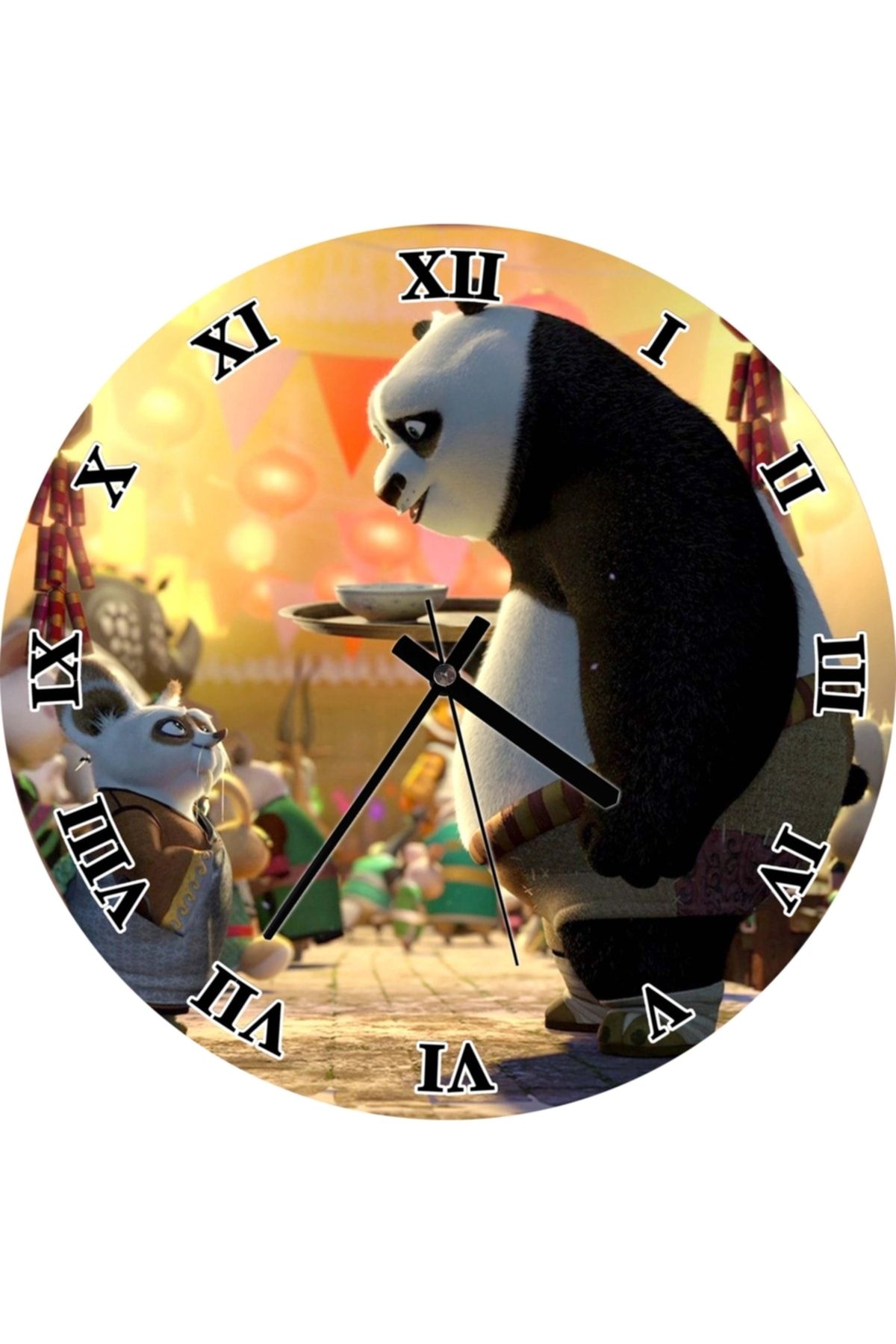 Cakatablo Kung Fu Panda Tatili Duvar Saati (çap 50x50 Cm )