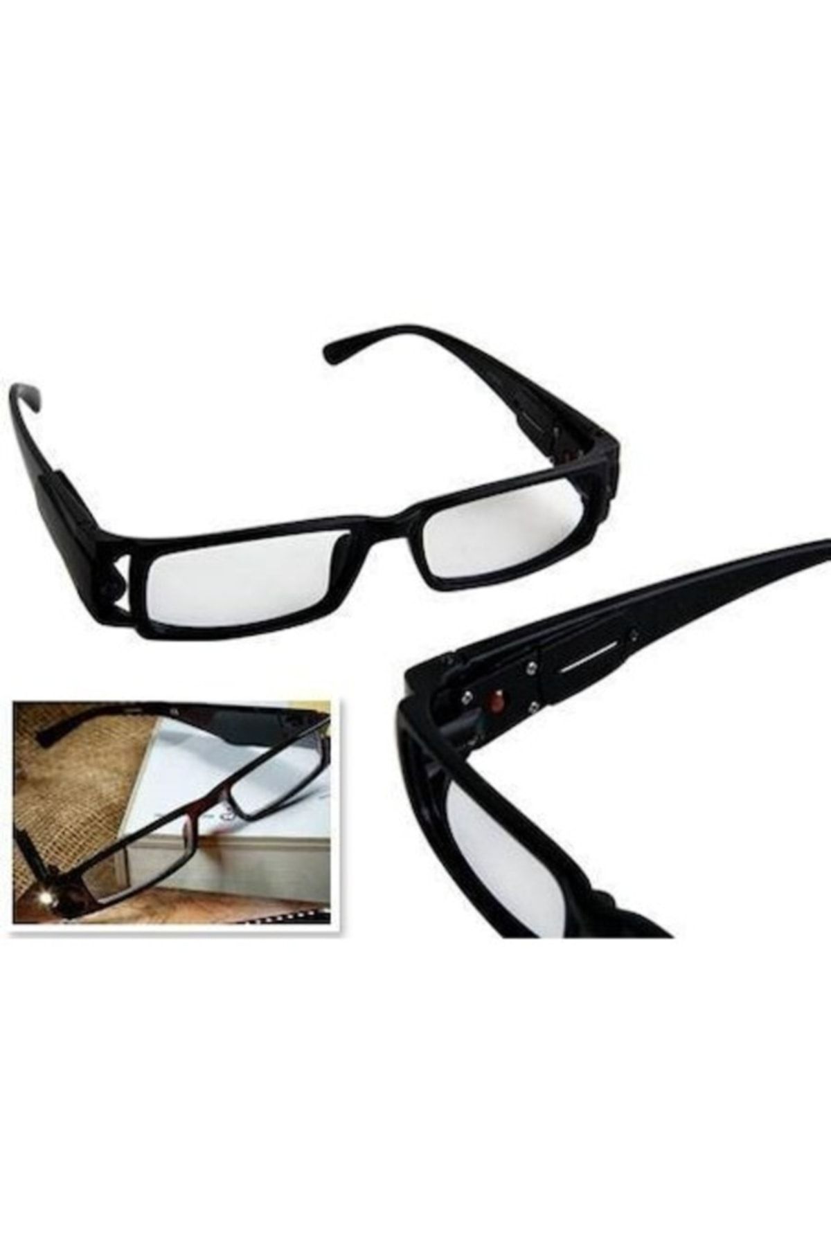 FırsatVar Kitap Okumaa Gözlüğü Pilli Led Işıklı Gözlük Camsız Gözlük