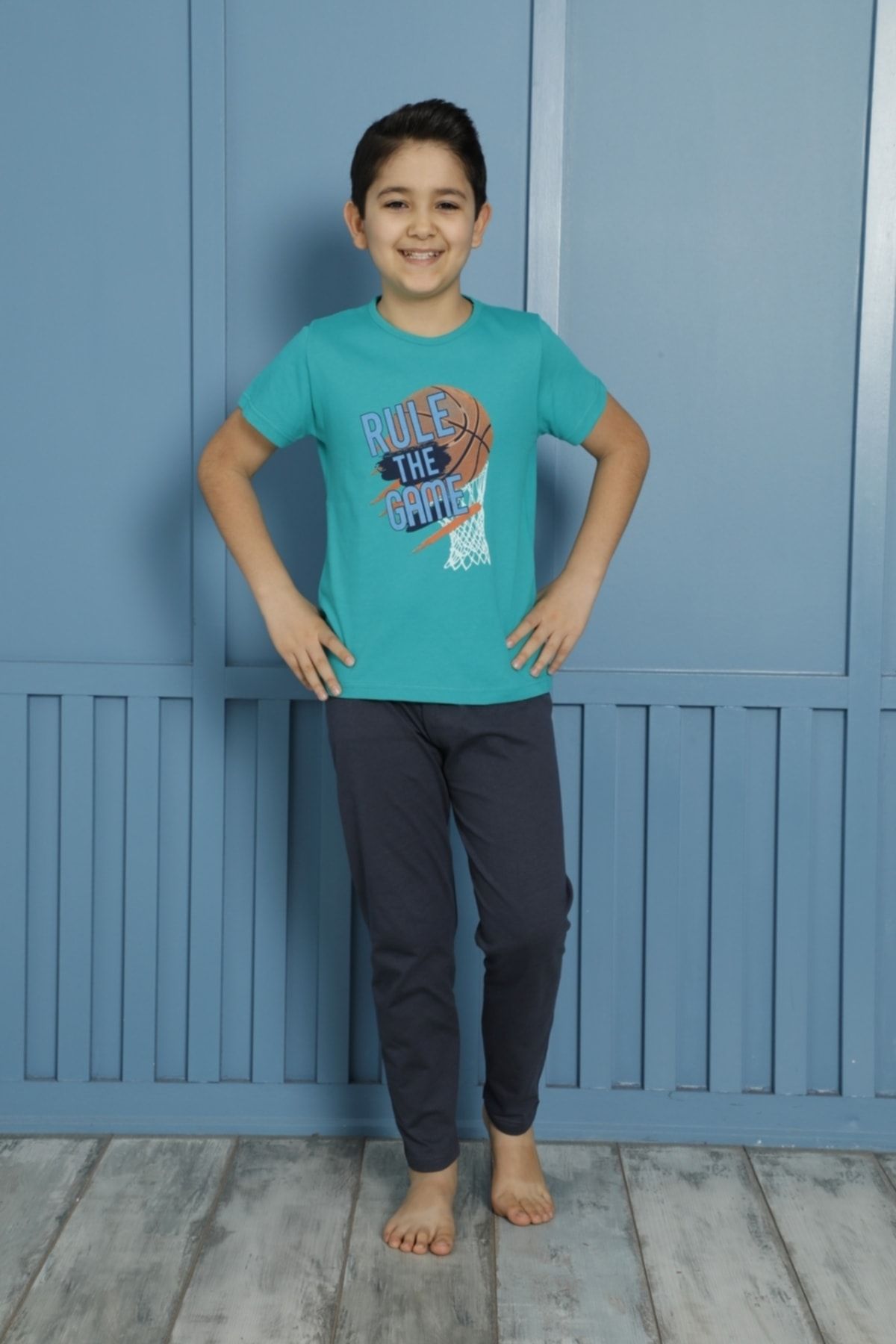 shopshop Erkek Çocuk Baskılı Pamuklu Pijama Takımı-20514