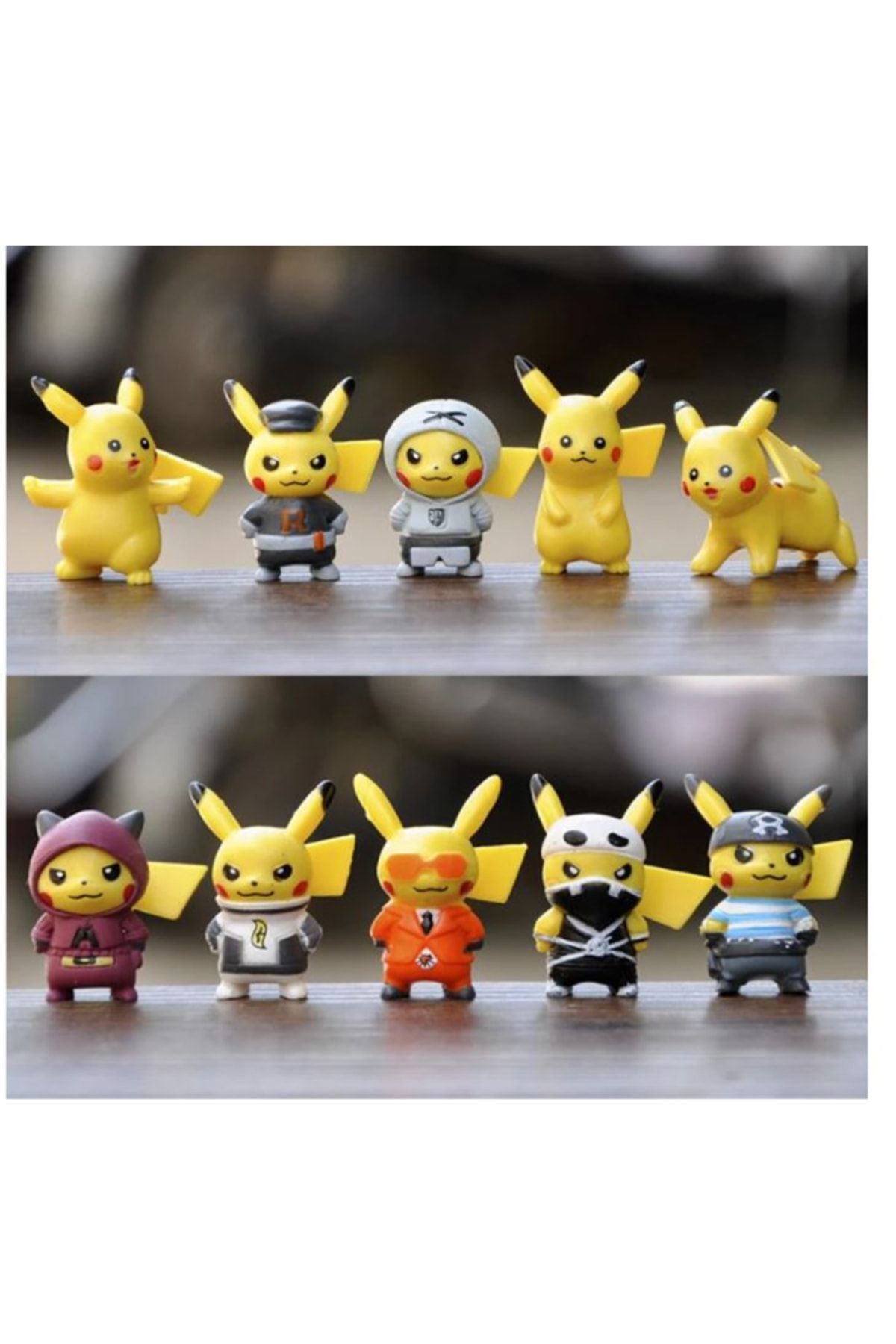 yarbay 10 Adet Pikachu, Pokemon Figür Set