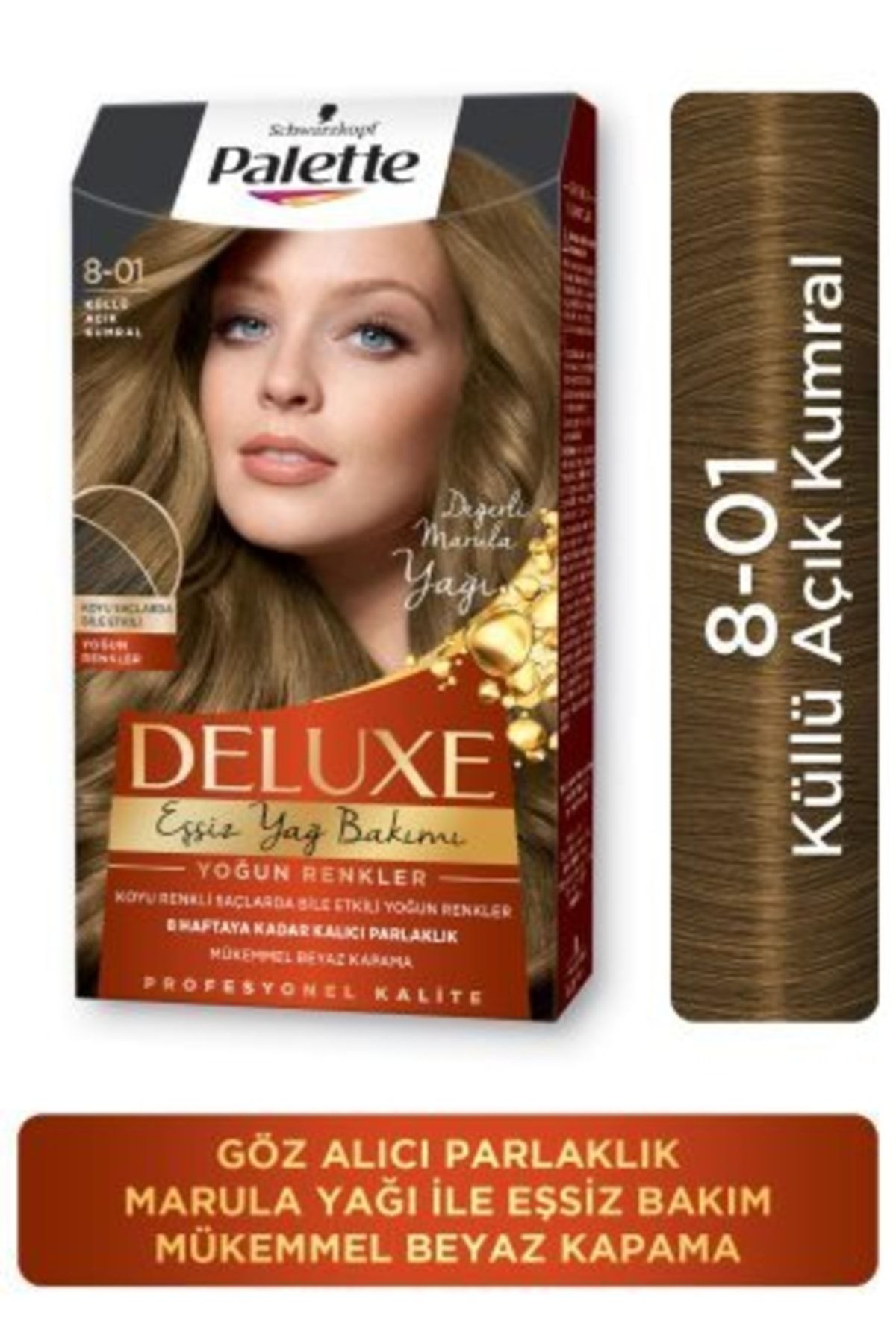 Palette Deluxe Yoğun Renkler 8-01 Küllü Açık Kumral