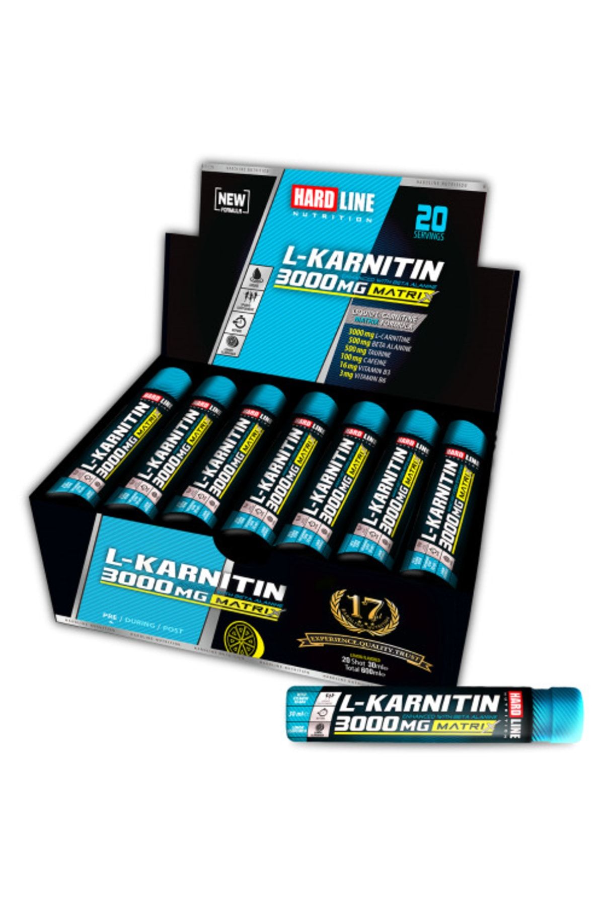 Hardline L-karnitin Matrix 3000 Mg 20 Ampül - Limon Aroma -