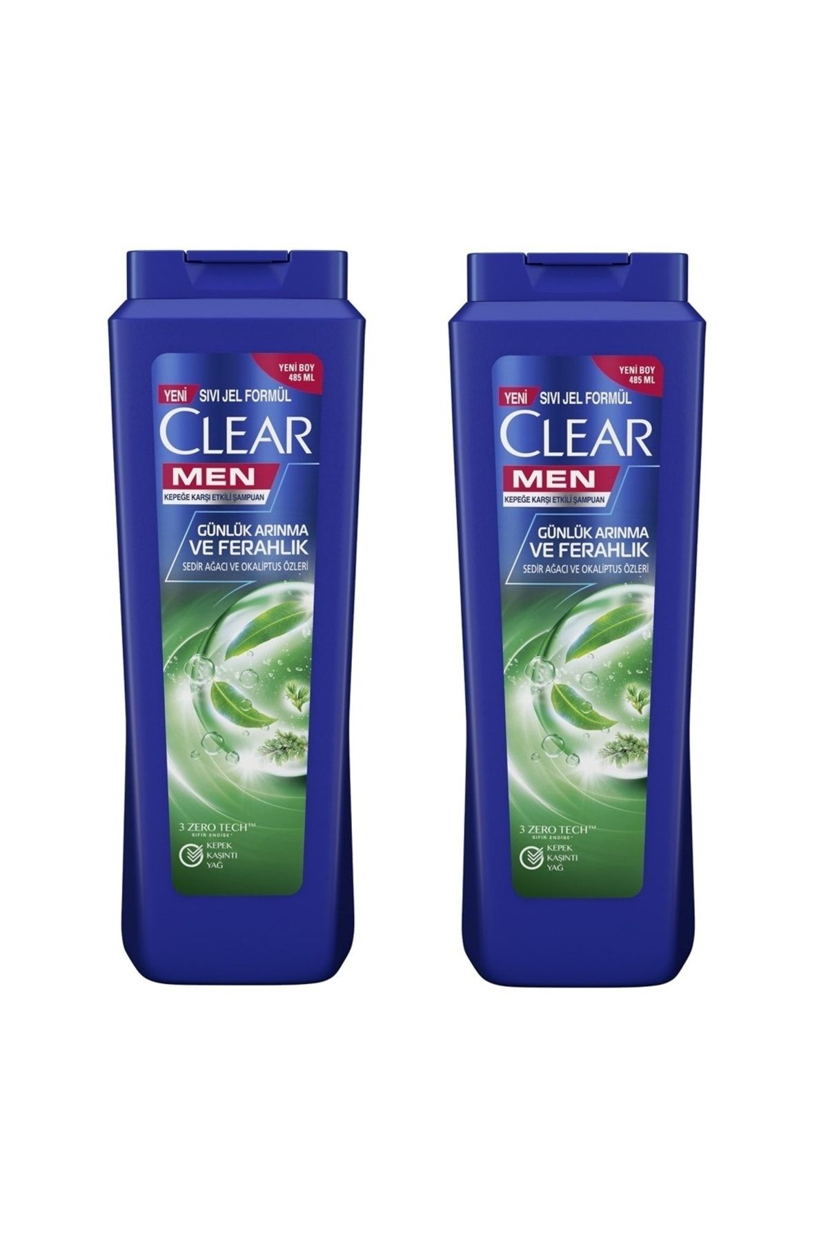 Clear Men Kepeğe Karşı Günlük Arındırıcı Ferahlık Sedir Ağacı Ve Okaliptus Özleri Şampuan 485ml 2'li