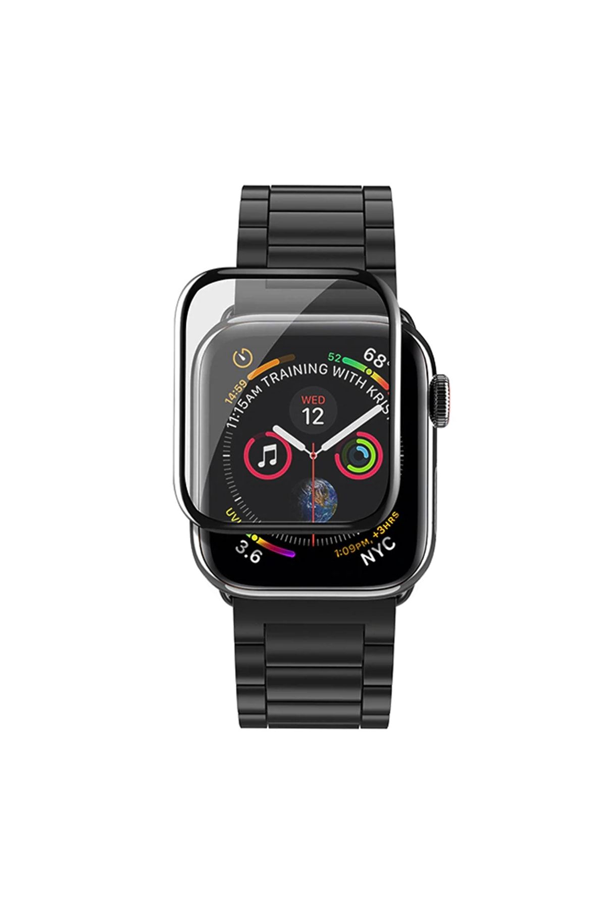 Microsonic Watch Series 4 40mm Caseup Kavisli Kırılmaz Ekran Koruyucu Siyah