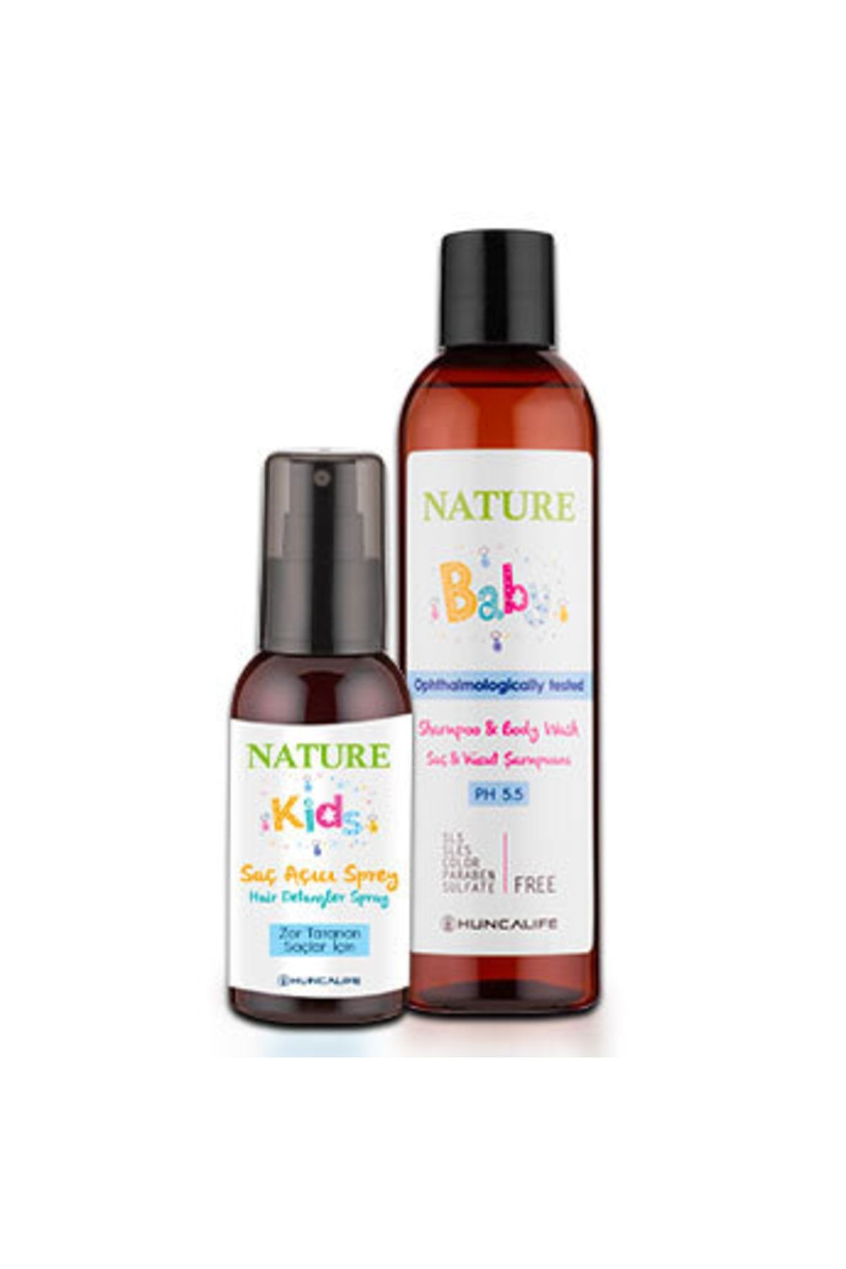 Huncalife Nature Baby Saç Ve Vücut Şampuanı 350 Ml+ Nature Kids Saç Açıcı Sprey 150 Ml