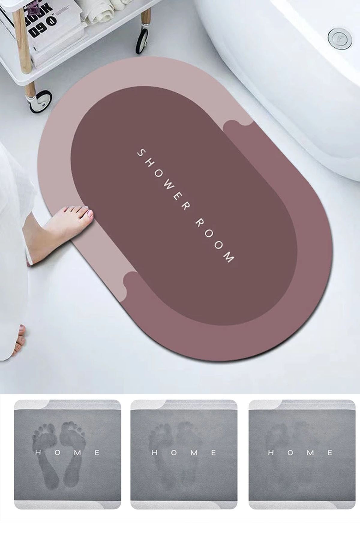 FİTHOME Diatom 3,5 Mm 40x60 Kare Süper Su Emici Banyo Paspası Diyatom Abdest Paspası