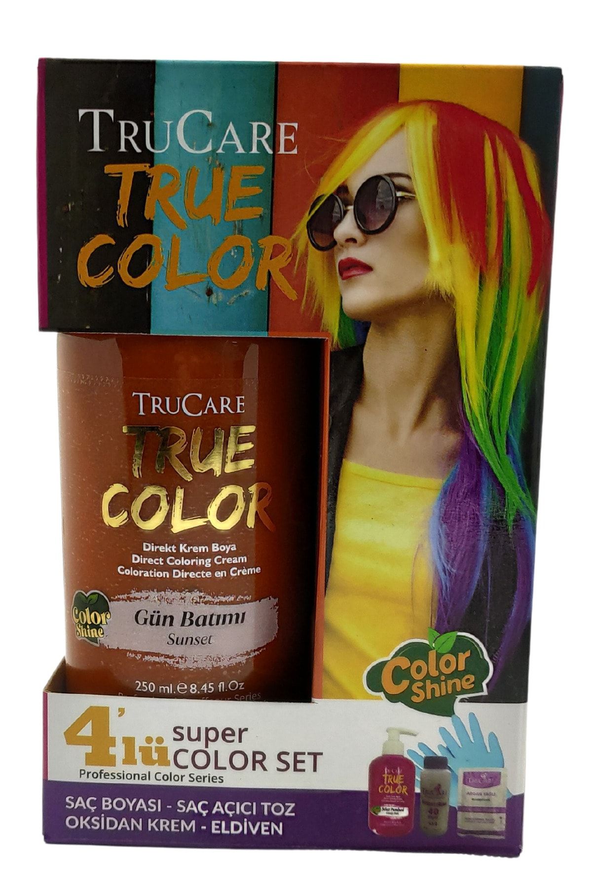 Trucare Truecolor Gün Batımı Saç Boyası Seti Saç Açıcı Ve Eldivenli