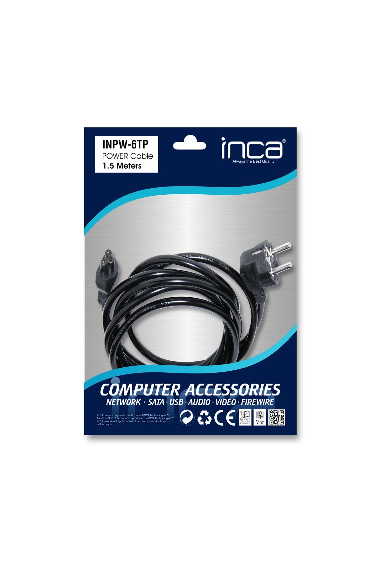 Inca Inpw-06tp Notebook Power Kablo 1,5 Metre