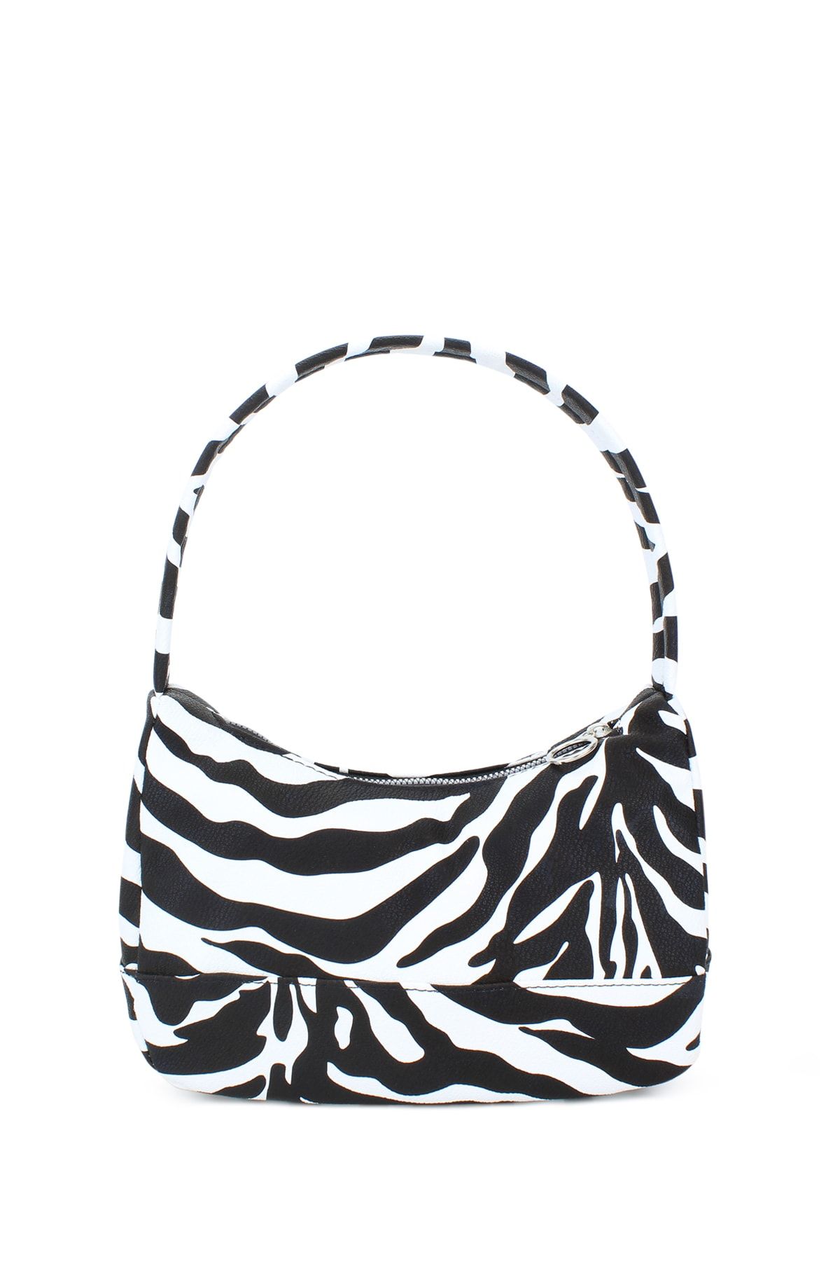 Housebags Kadın Siyah Zebra Desenli Baguette Çanta 197