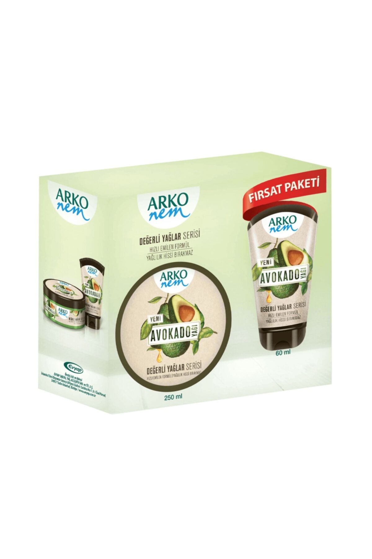Arko Nem Nem Değerli Yağlar Avokado Yağı El ve Vücut Kremi 250 ml ve 60 ml