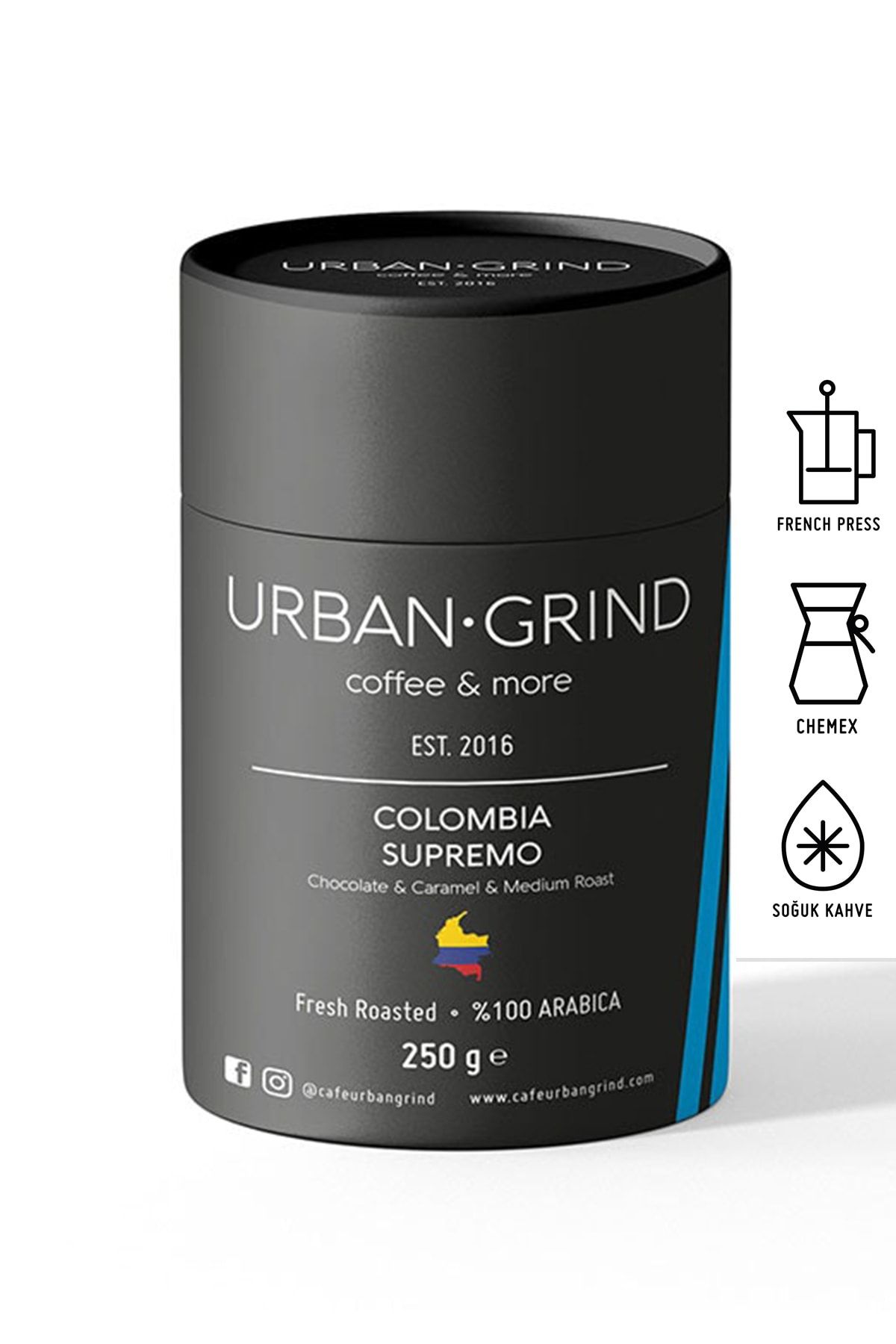 Urban Grind Colombia Kalın Öğütülmüş Kahve 250 Gr