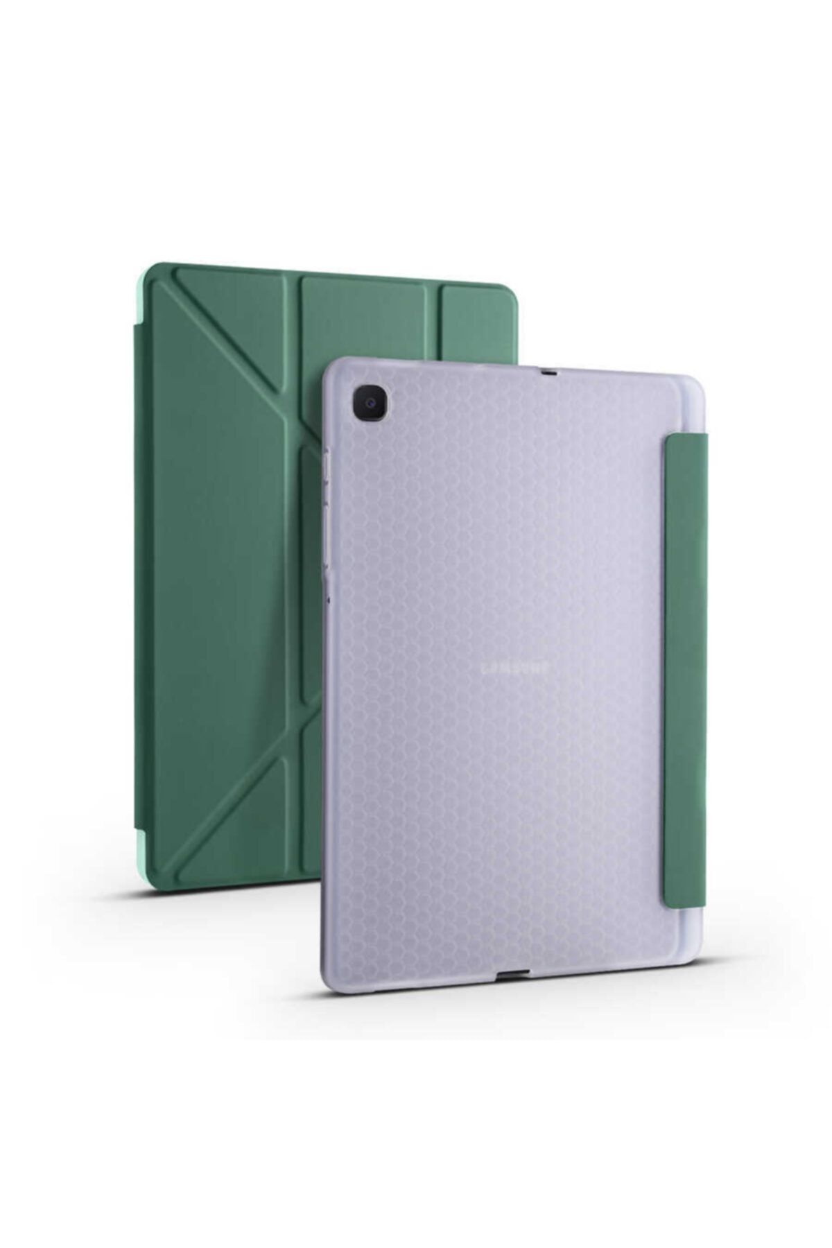 Zore Samsung Galaxy Tab S6 Lite P610 Tablet Kılıfı Standlı Kalem Yuvalı Kapaklı Esnek Silikon Kapak