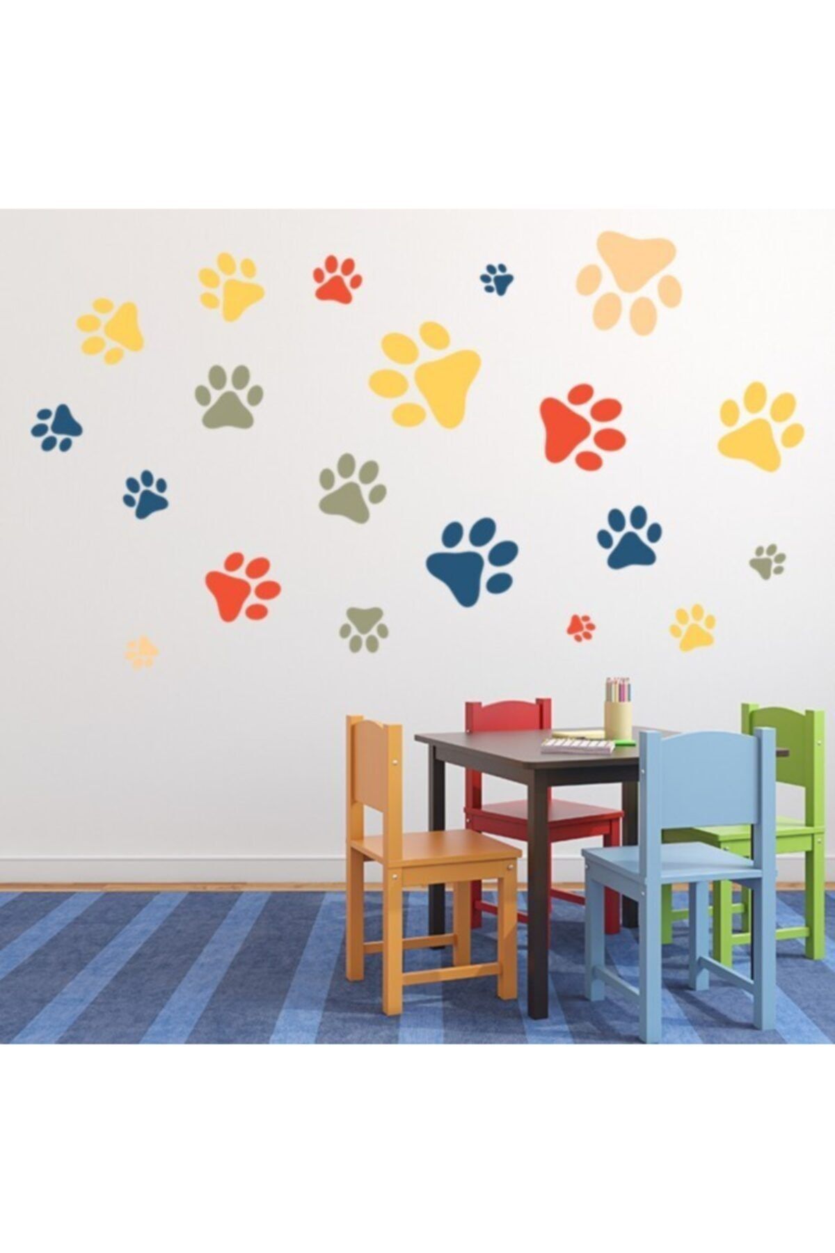 Fec Reklam Renkli Köpek Patileri Hayvanlar Duvar Sticker