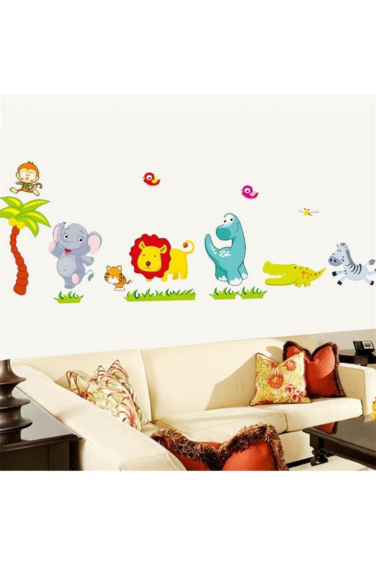 CRYSTAL KIDS Renkli Hayvanlar Yuva Çocuk Odası Bebek Odası Duvar Dekorasyonu Duvar Sticker