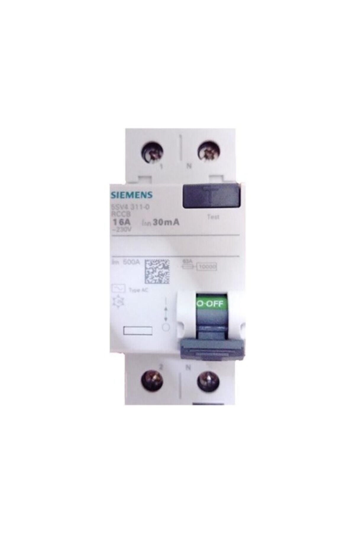Siemens 2x16a 240v 30ma 70mm Monofaze Faz-nötr Bağlantılı Kaçak Akım Koruma Rölesi ,5sv4311-0