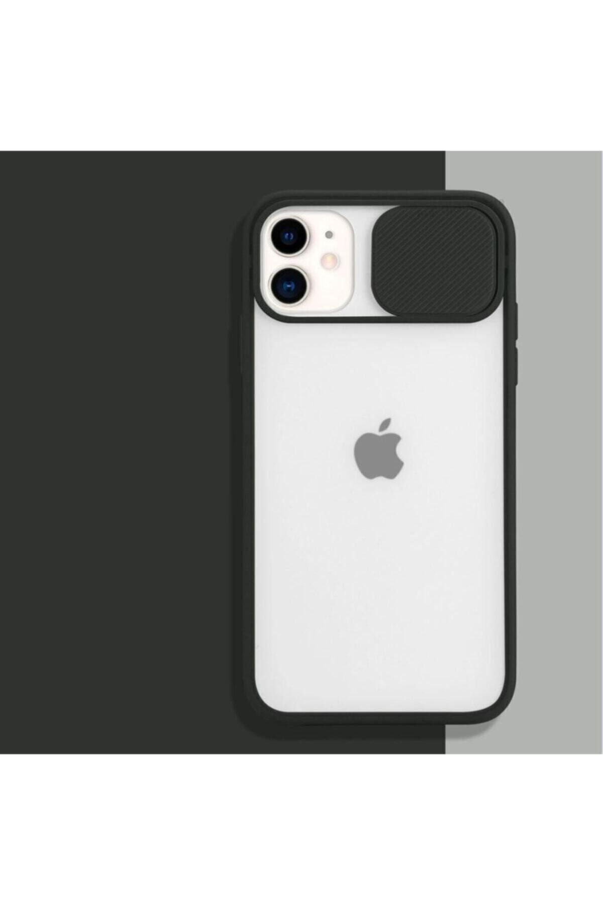 Nezih Case Iphone Uyumlu 12 Kamera Lens Koruma Kapaklı Siyah Telefon Kılıfı