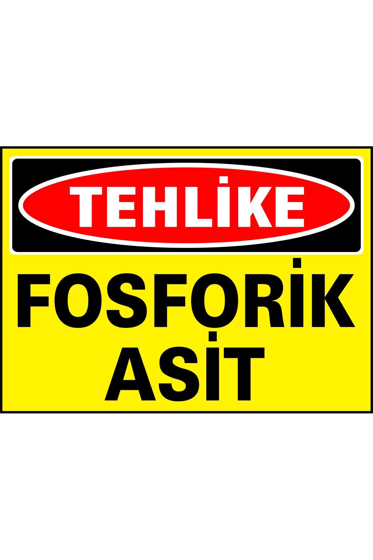 İzmir Serigrafi Tehlike Fosforik Asit 3mm Dekota Uyarı Levhası 35 X 50 Cm