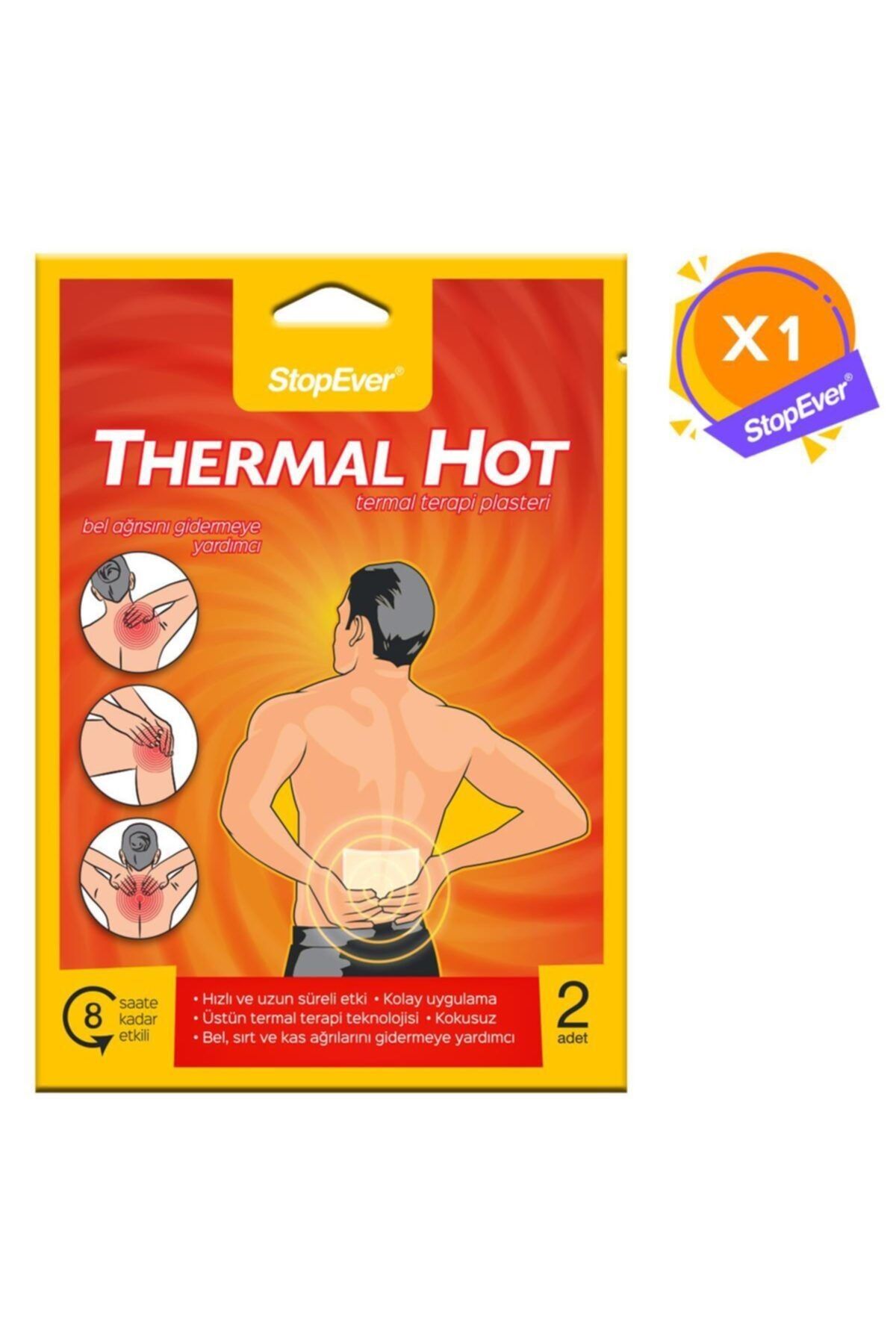 StopEver Thermal Hot Sıcak Terapi Flasteri - 1x2 Adet