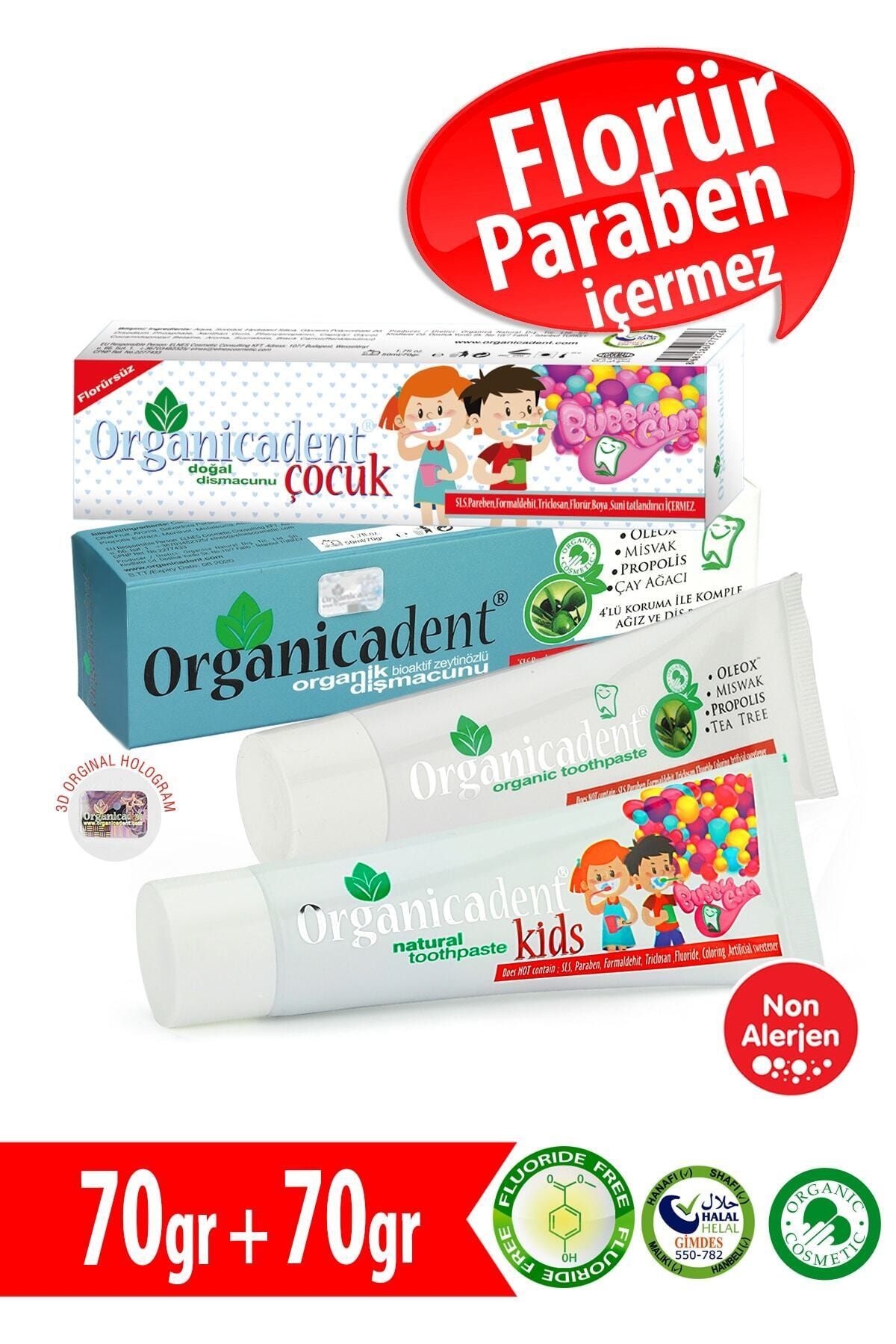 Organicadent Florürsüz Doğal Çocuk Diş Macunu 50ml + Organik 50ml X1 T