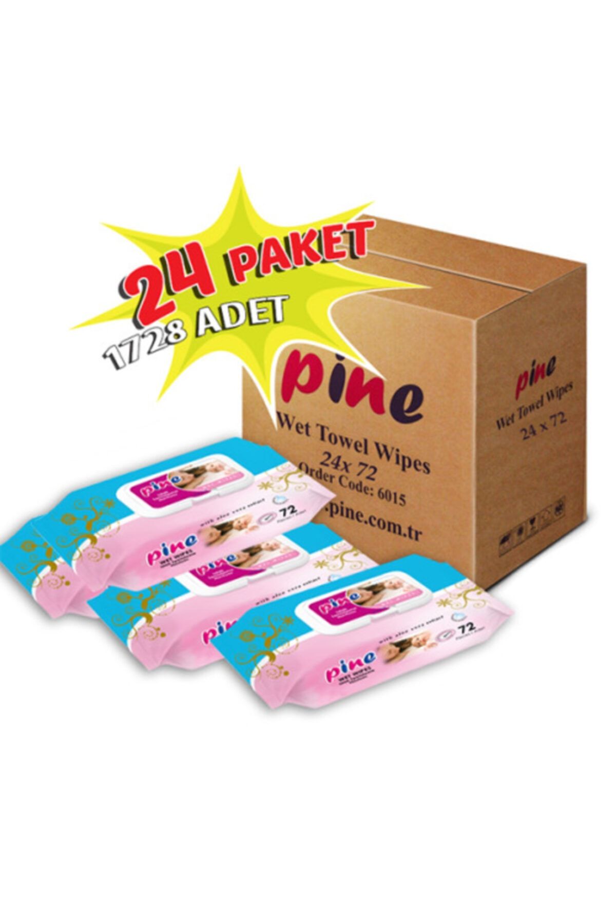 Pine 24 Paket 72'li Islak Mendil