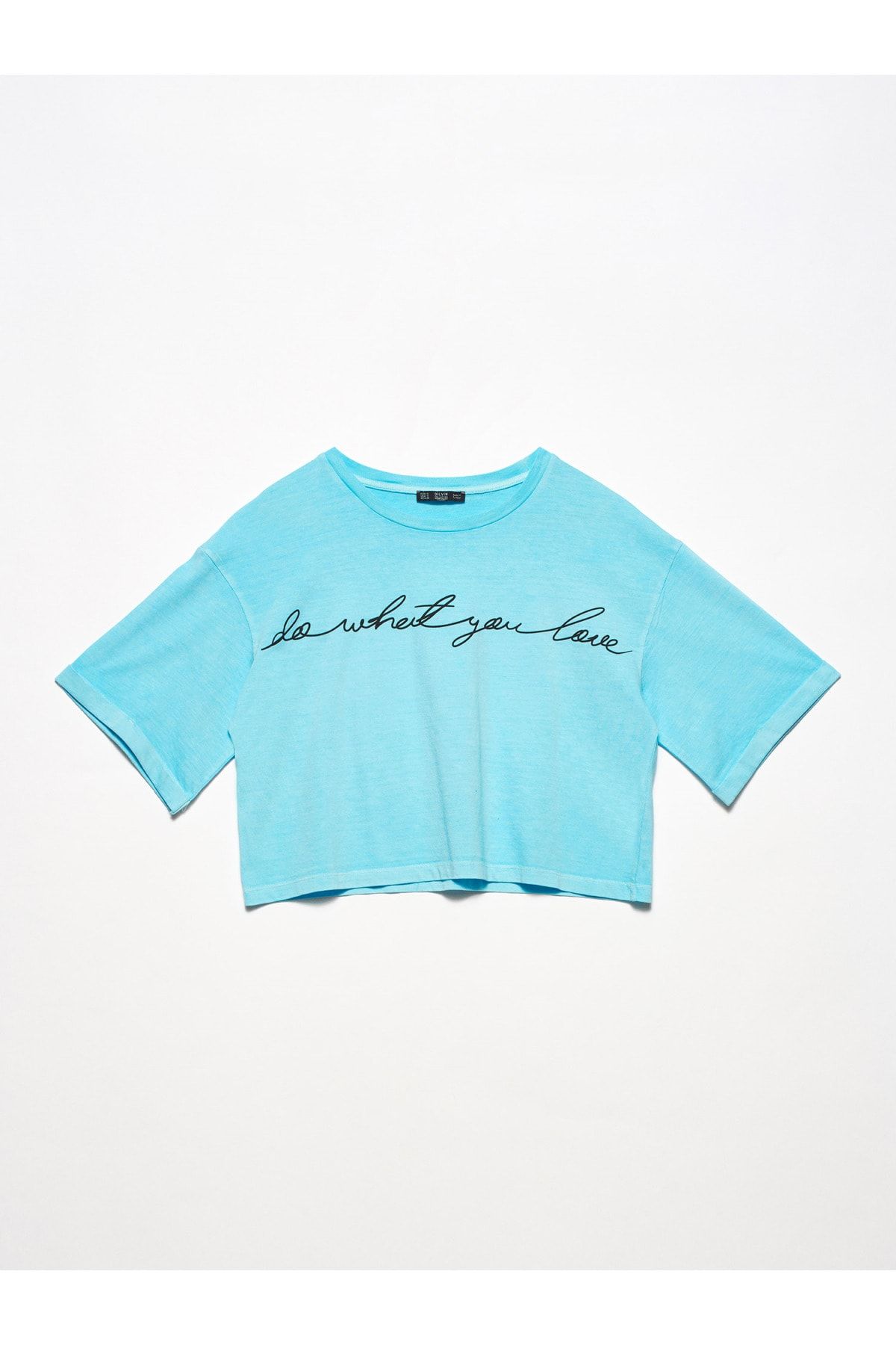 Dilvin Kadın Mavi Baskılı Salaş T-Shirt 101A03537