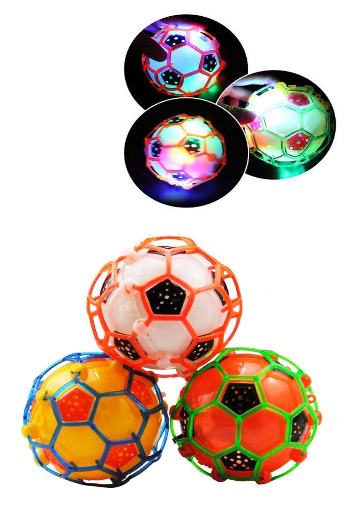Hyd  Işıklı Müzikli Çılgın Top Oyuncak Zıplayan Atlama Topu ( 1 Adet ) Asorti Renk
