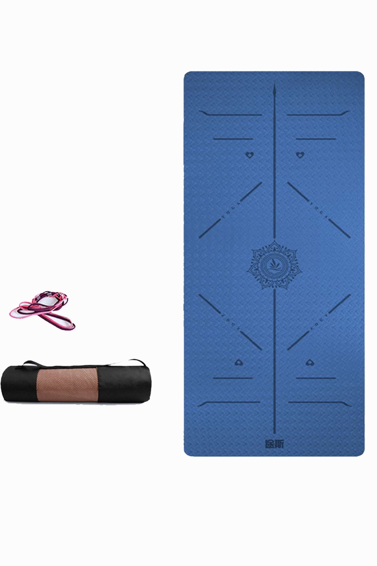 TUSI Lacivert Yoga Matı Ve Pilates Minderi Tpe 183cmx0.8cmx68cm