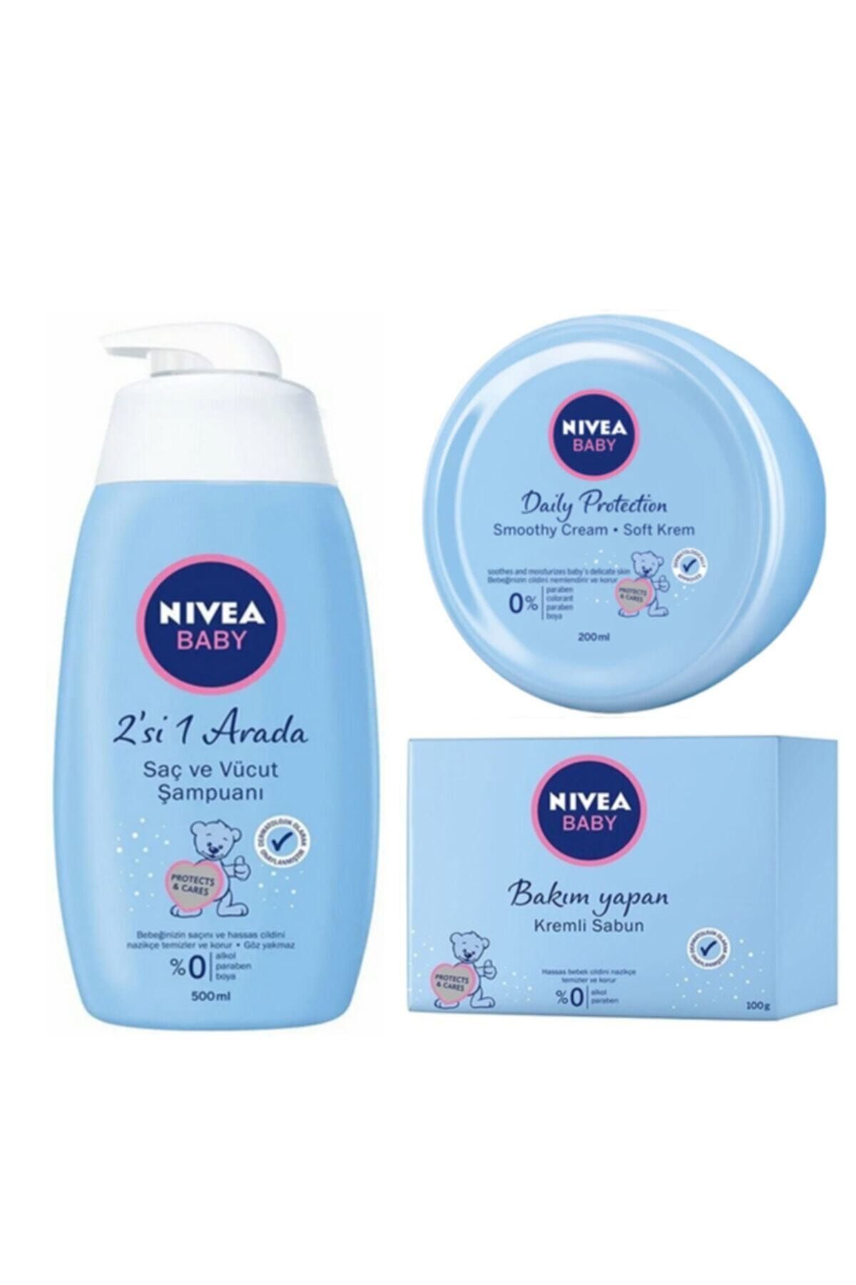 Nivea Baby 500 Ml Şampuan + 200 Ml Nemlendirici Krem + 100 Gr Kremli Sabun Seti