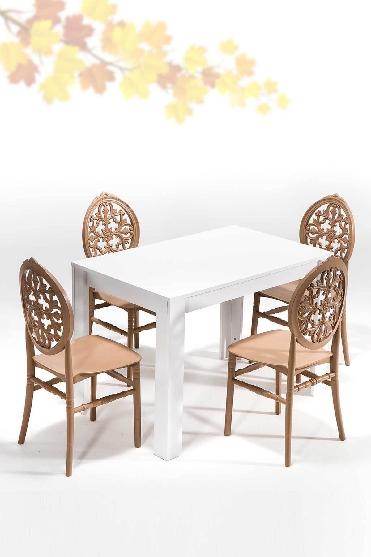 SANDALİE Arda / Venüs Mutfak Masa Takımı 1 Masa 4 Sandalye - Cappucino