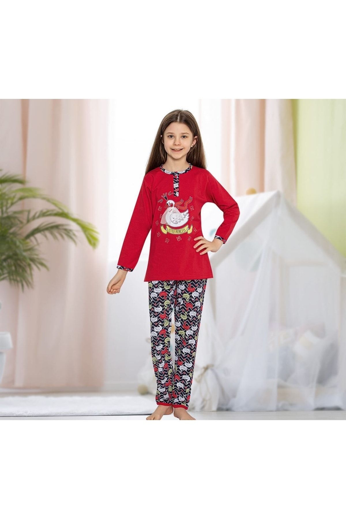 Tarık Kuğulu Kız Penye Pijama Takımı