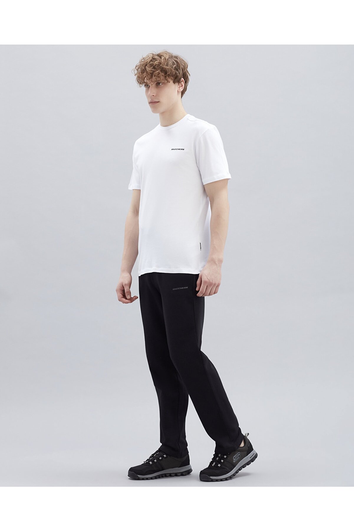 Skechers M New Basics Crew Neck T-Shirt Erkek Off White Tshirt - S212910-102