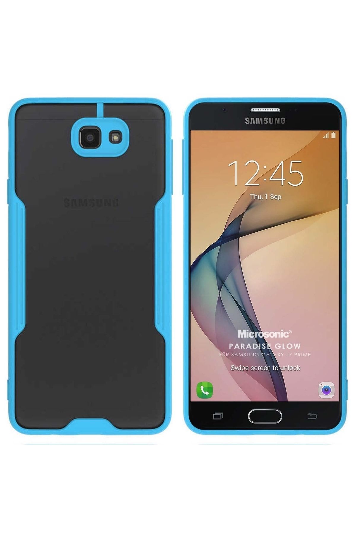 Microsonic Samsung Galaxy J7 Prime Kılıf Paradise Glow Turkuaz