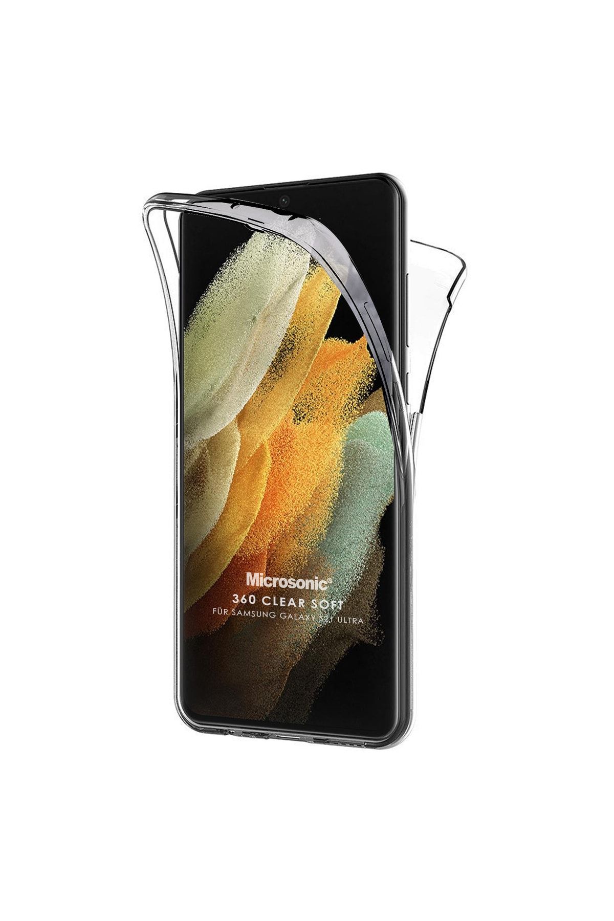 Microsonic Samsung Galaxy S21 Ultra Kılıf 6 Tarafı Tam Full Koruma 360 Clear Soft Şeffaf