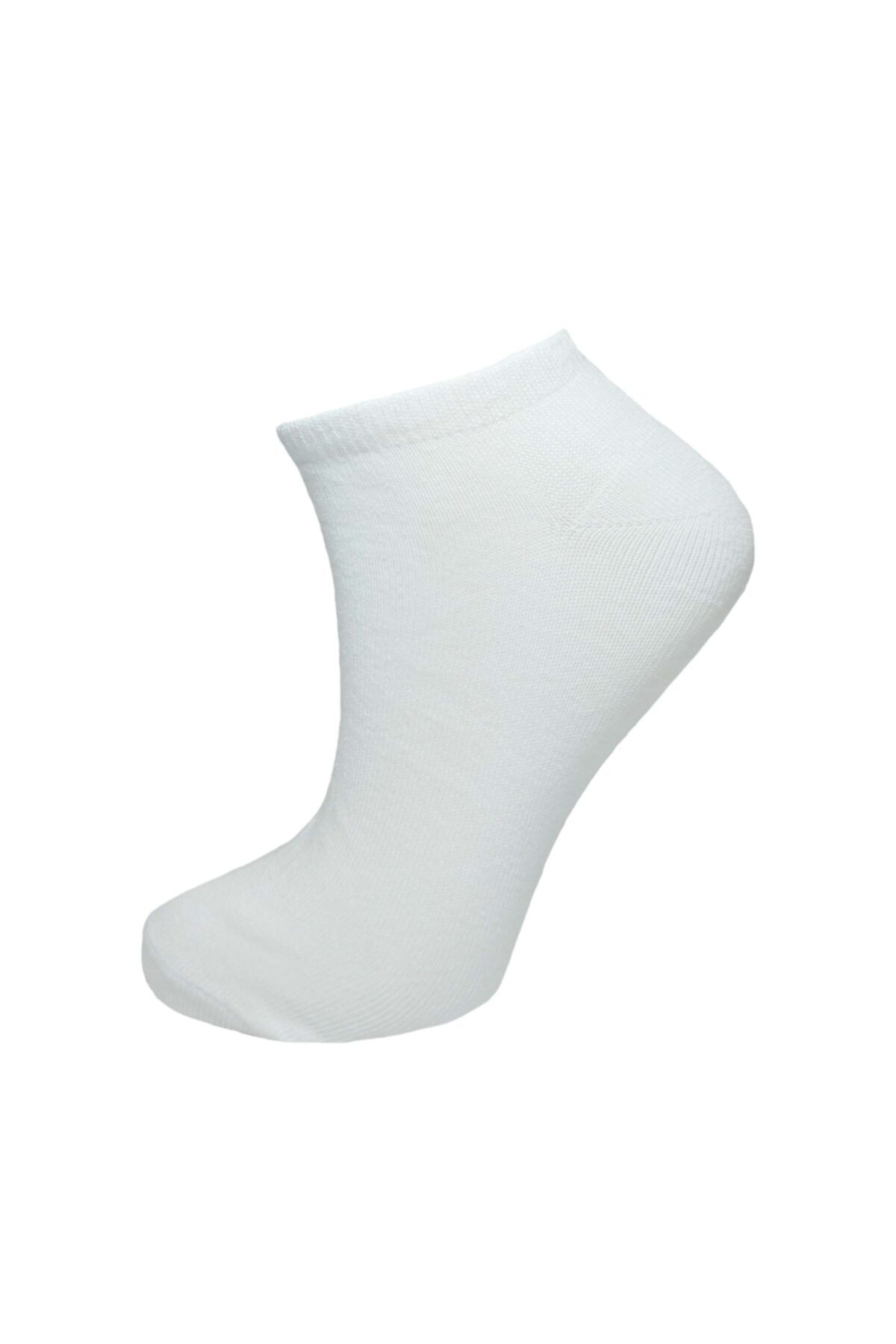 lara big socks 12'li Düz Beyaz Kadın Patik Çorap (36-40)