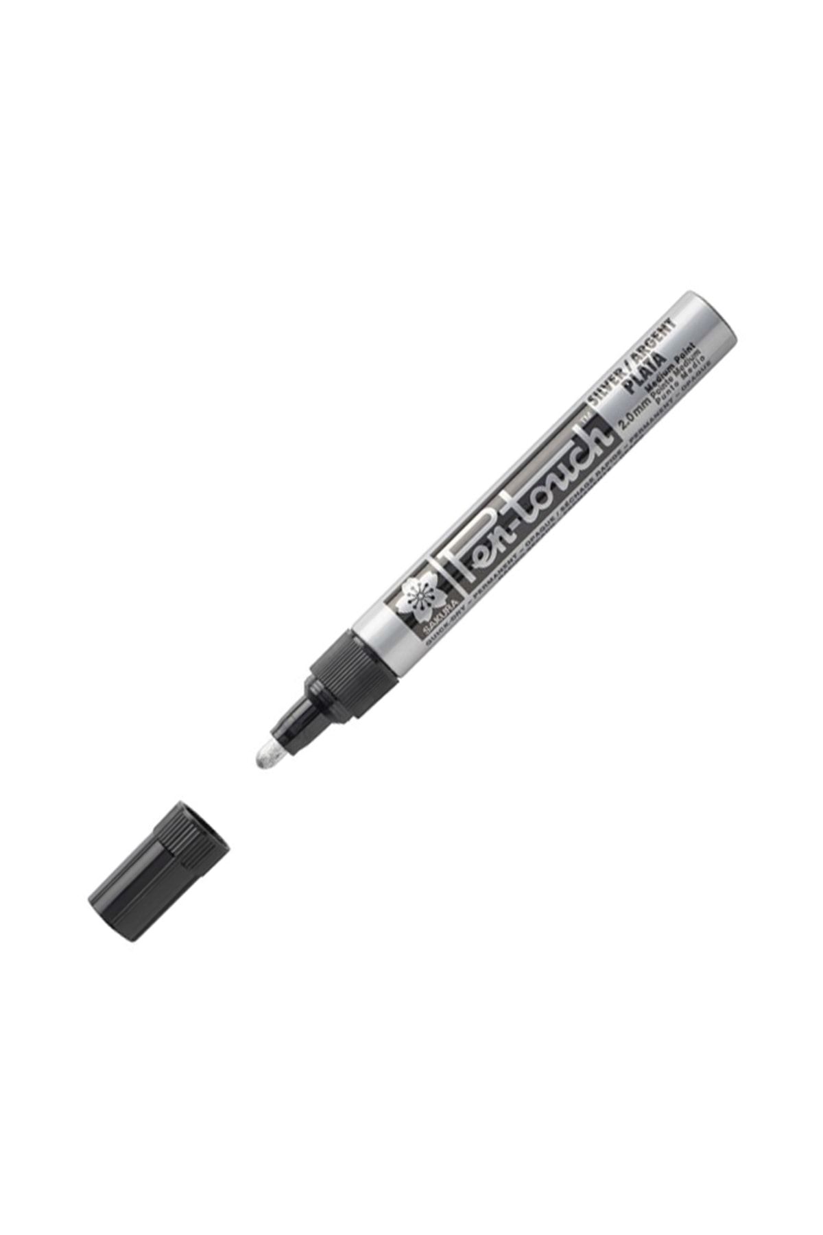 Sakura Pen-touch Medium Permanent Silver Hızlı Kuruyan Markör Kalemi 2,0mm Gümüş