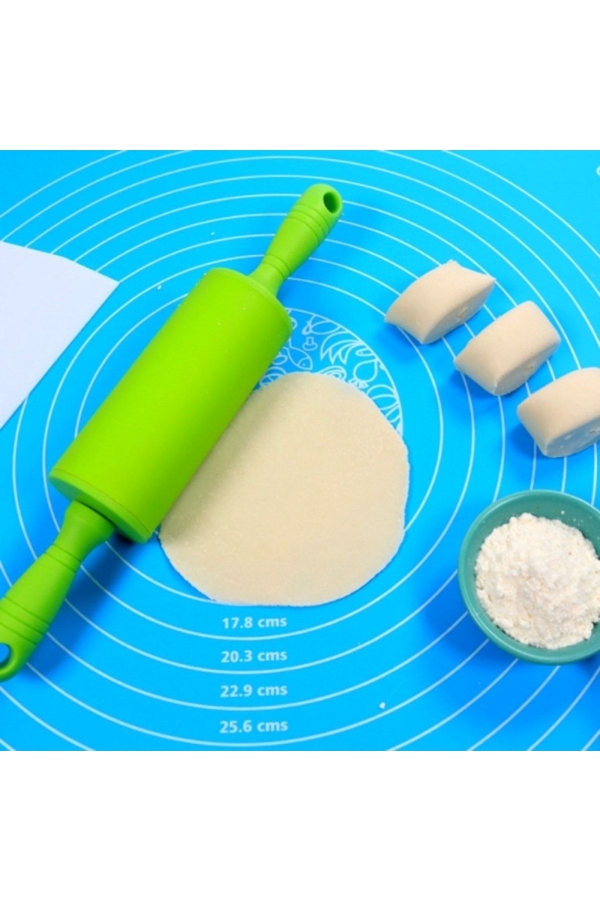 Genel Markalar 40x50 cm Silikon Ölçekli Kullanımı Kolay Hamur Açma Matı Ekmek Mantı Makarna Hamuru Yoğurma Matı